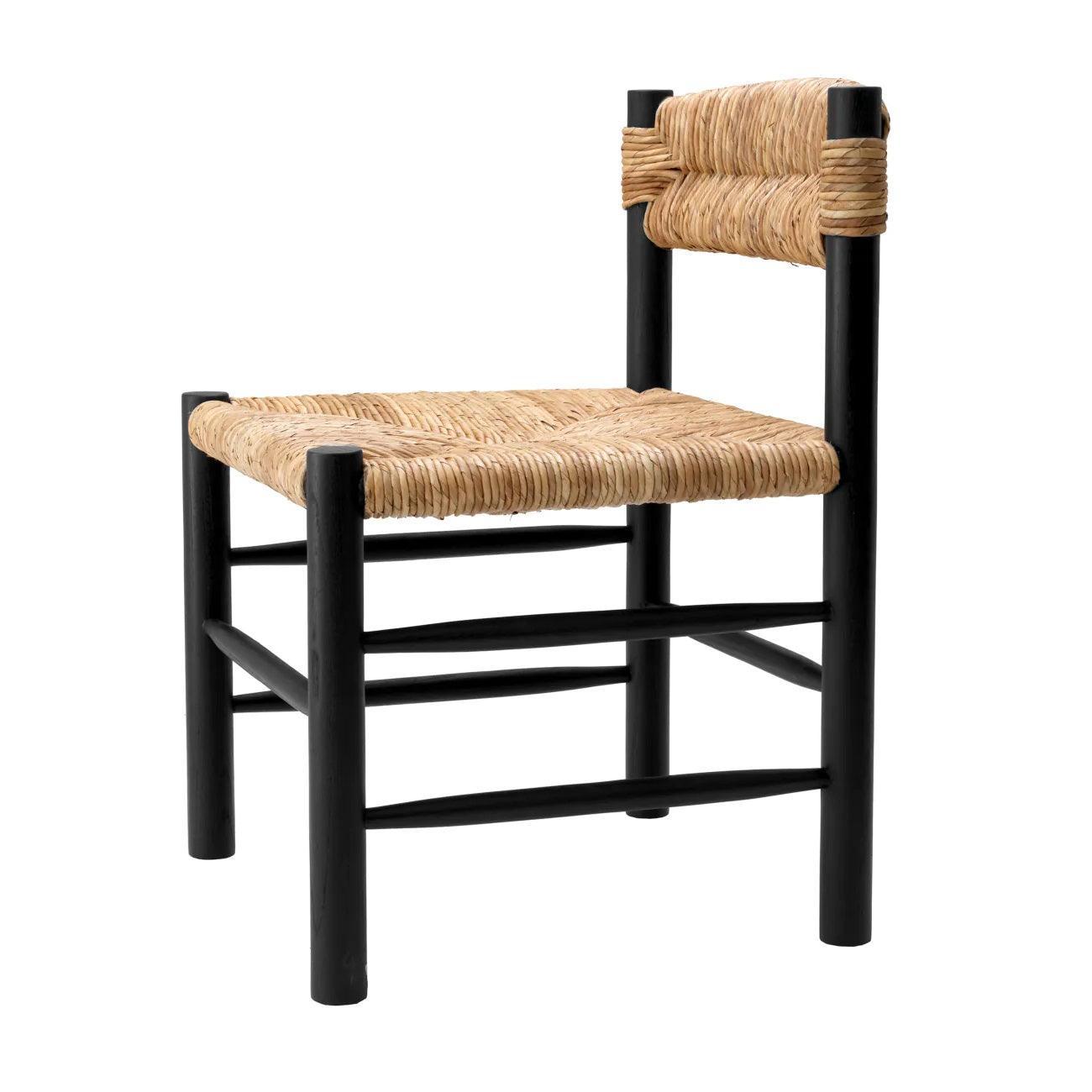 Krzesło COSBY czarny z trawą morską Eichholtz Eye on Design