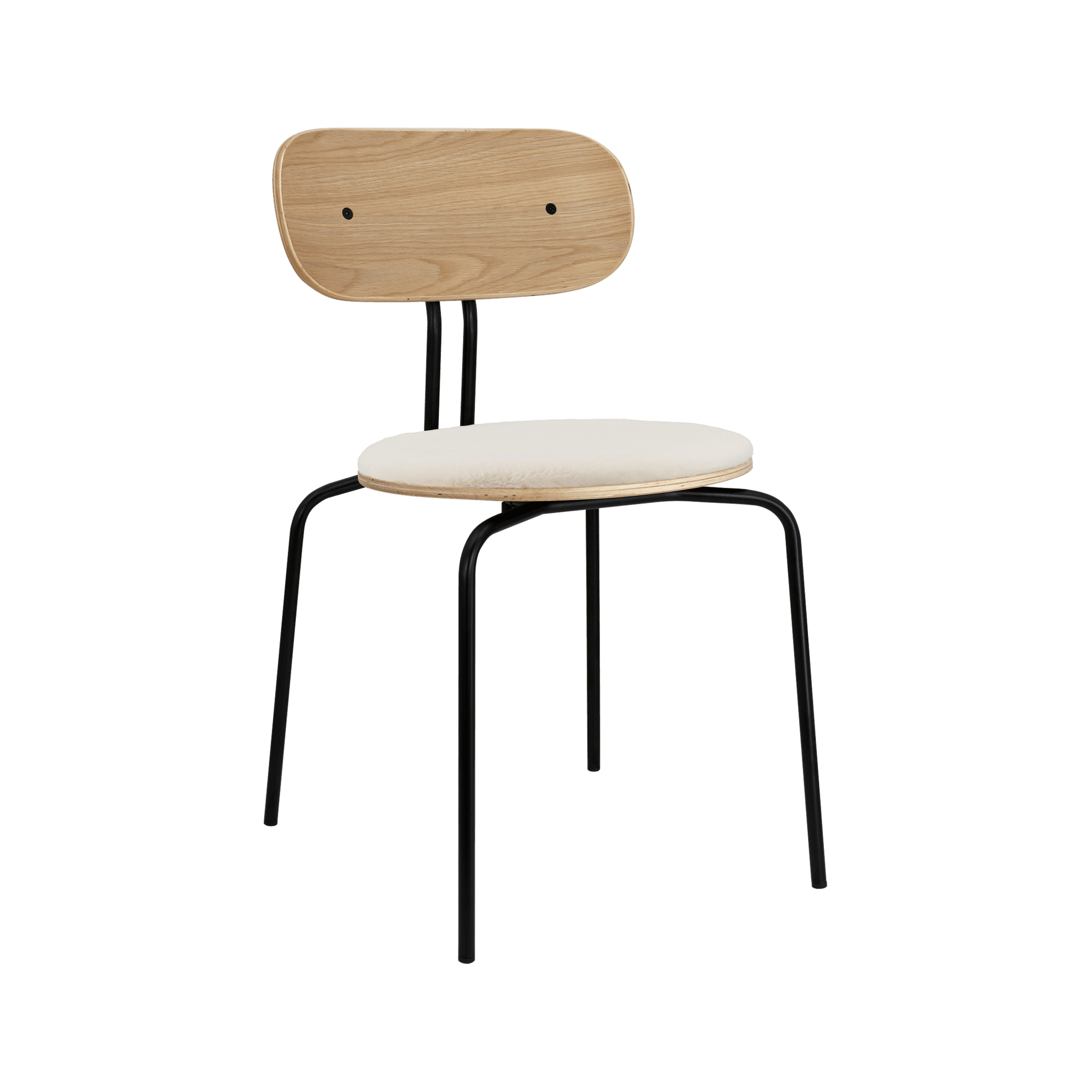 Krzesło CURIOUS kremowy plusz z czarną podstawą UMAGE Eye on Design