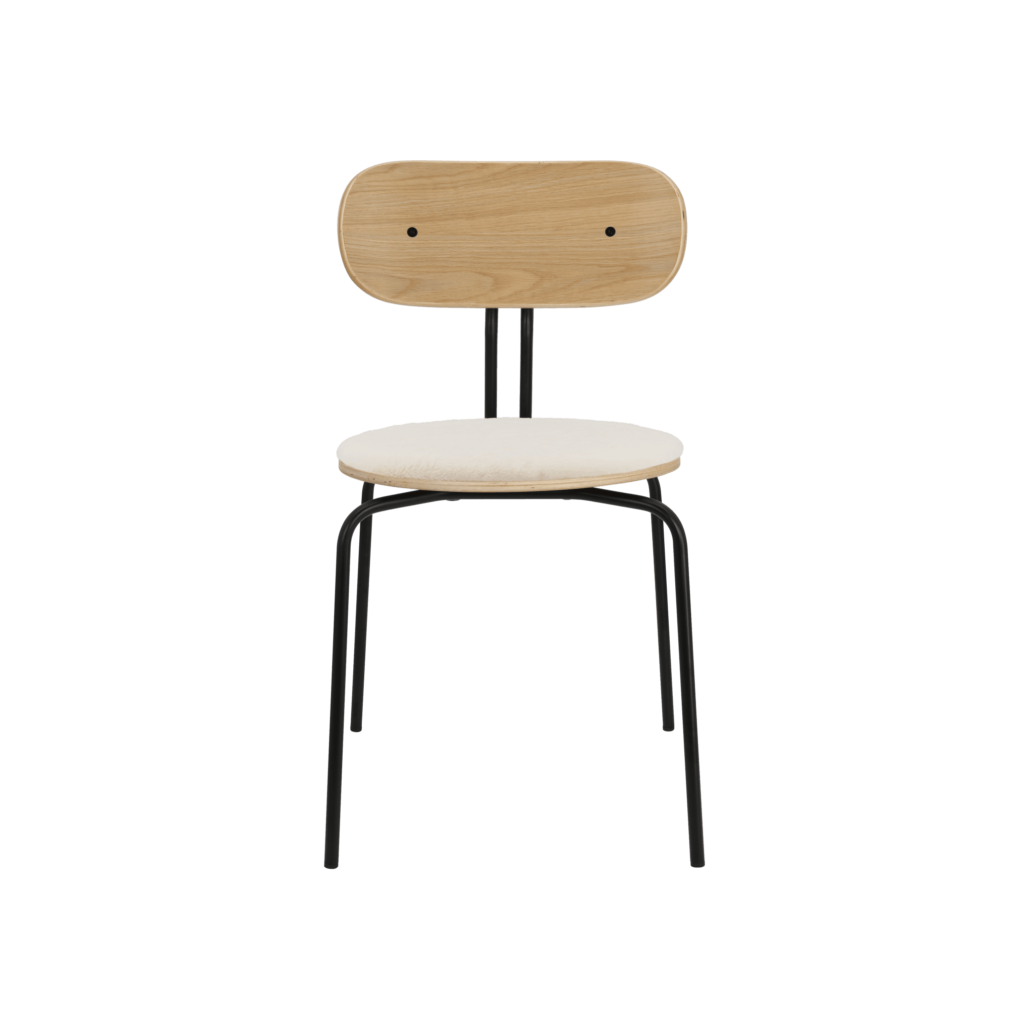Krzesło CURIOUS kremowy plusz z czarną podstawą UMAGE Eye on Design