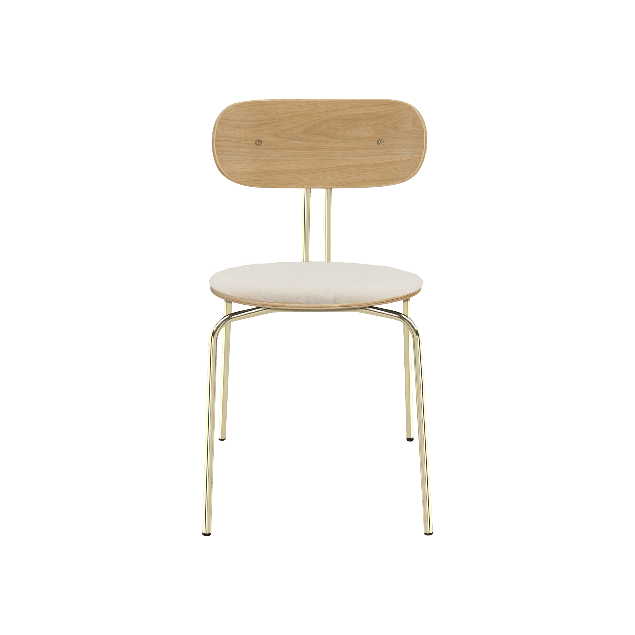 Krzesło CURIOUS kremowy plusz ze złotą podstawą UMAGE Eye on Design