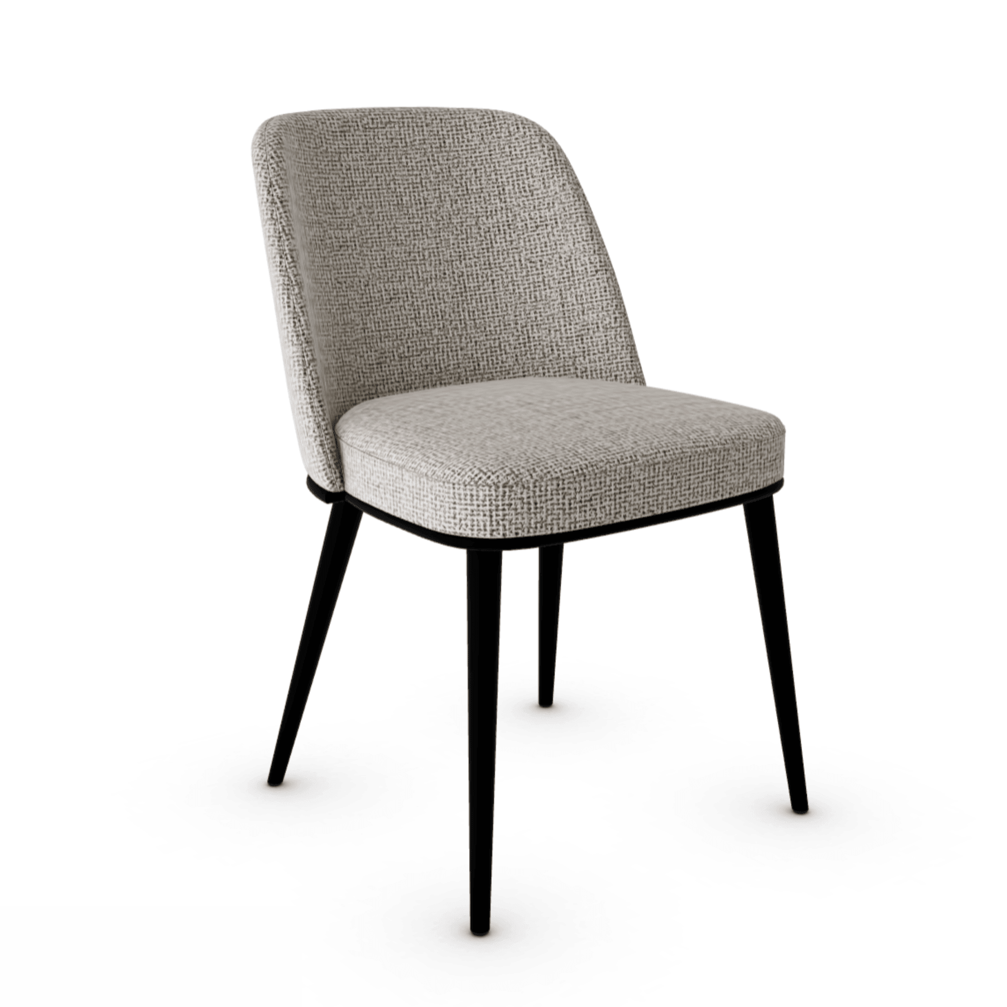 Krzesło FOYER boucle beżowy z metalową podstawą Calligaris metalowa matowa czerń Eye on Design