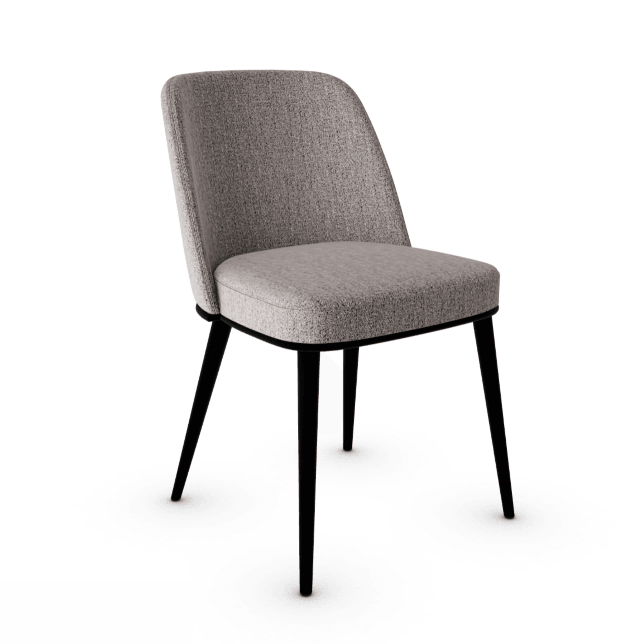 Krzesło FOYER boucle taupe z metalową podstawą Calligaris metalowa matowa czerń Eye on Design