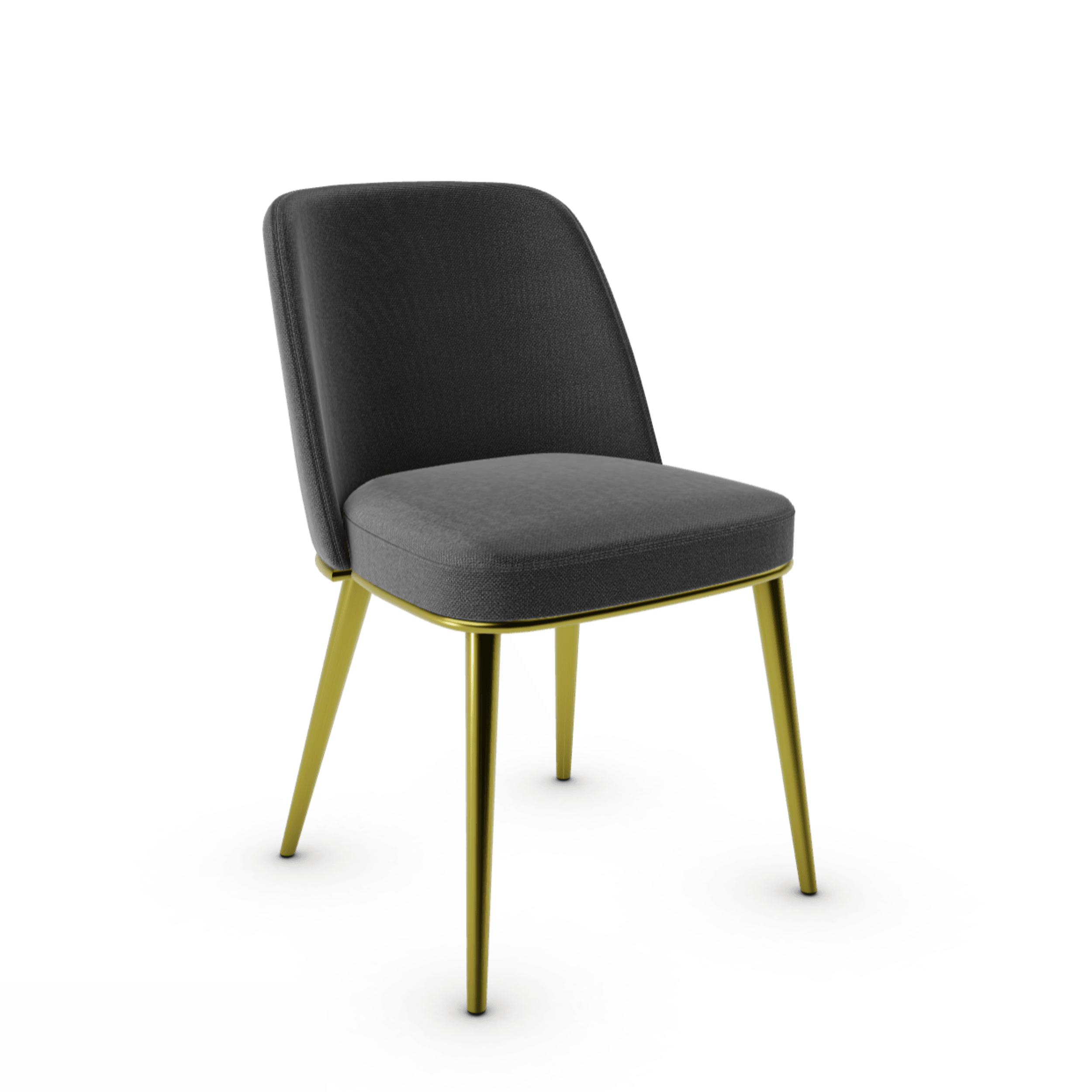 Krzesło FOYER ciemnoszary z metalową podstawą Calligaris metalowa matowy mosiądz Eye on Design