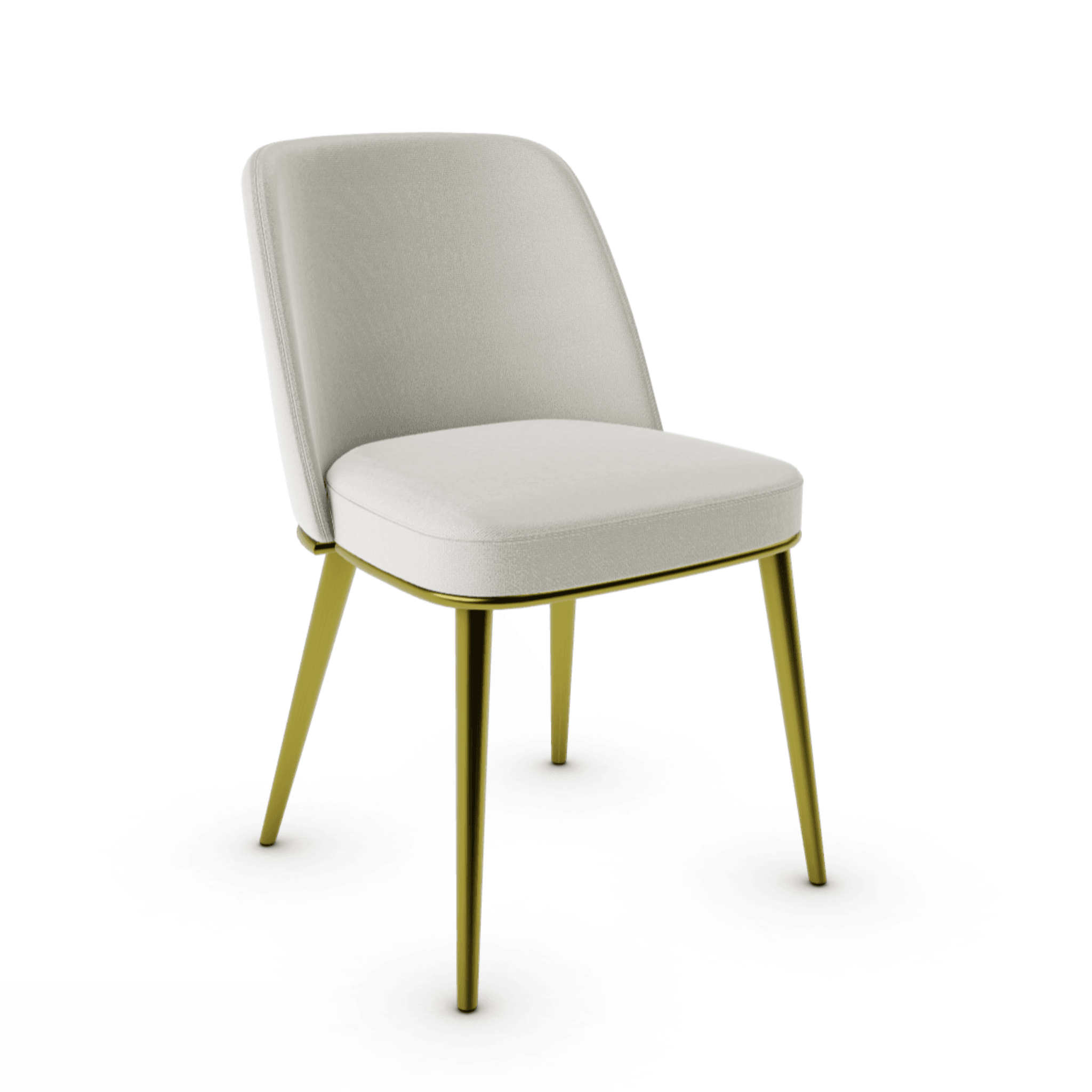 Krzesło FOYER piaskowy z metalową podstawą Calligaris metalowa matowy mosiądz Eye on Design