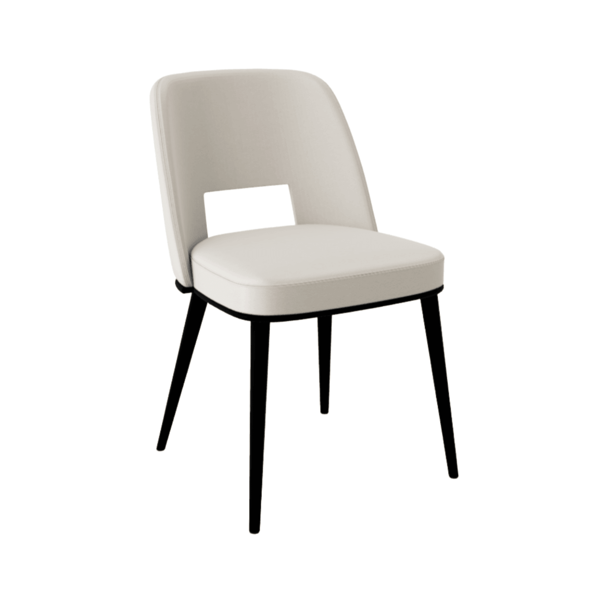 Krzesło FOYER skóra kremowy z metalową podstawą Calligaris matowa czerń Eye on Design