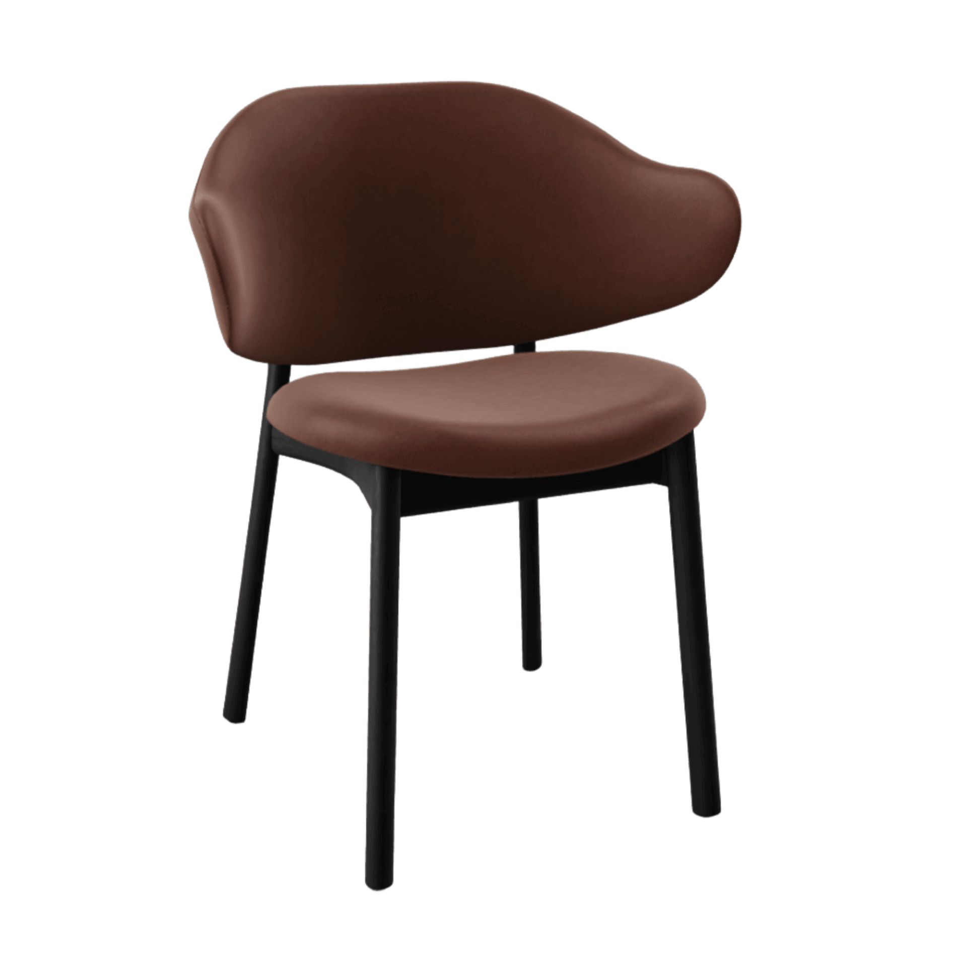 Krzesło HOLLY brązowa ekoskóra z drewnianą podstawą Calligaris matowa czerń Eye on Design