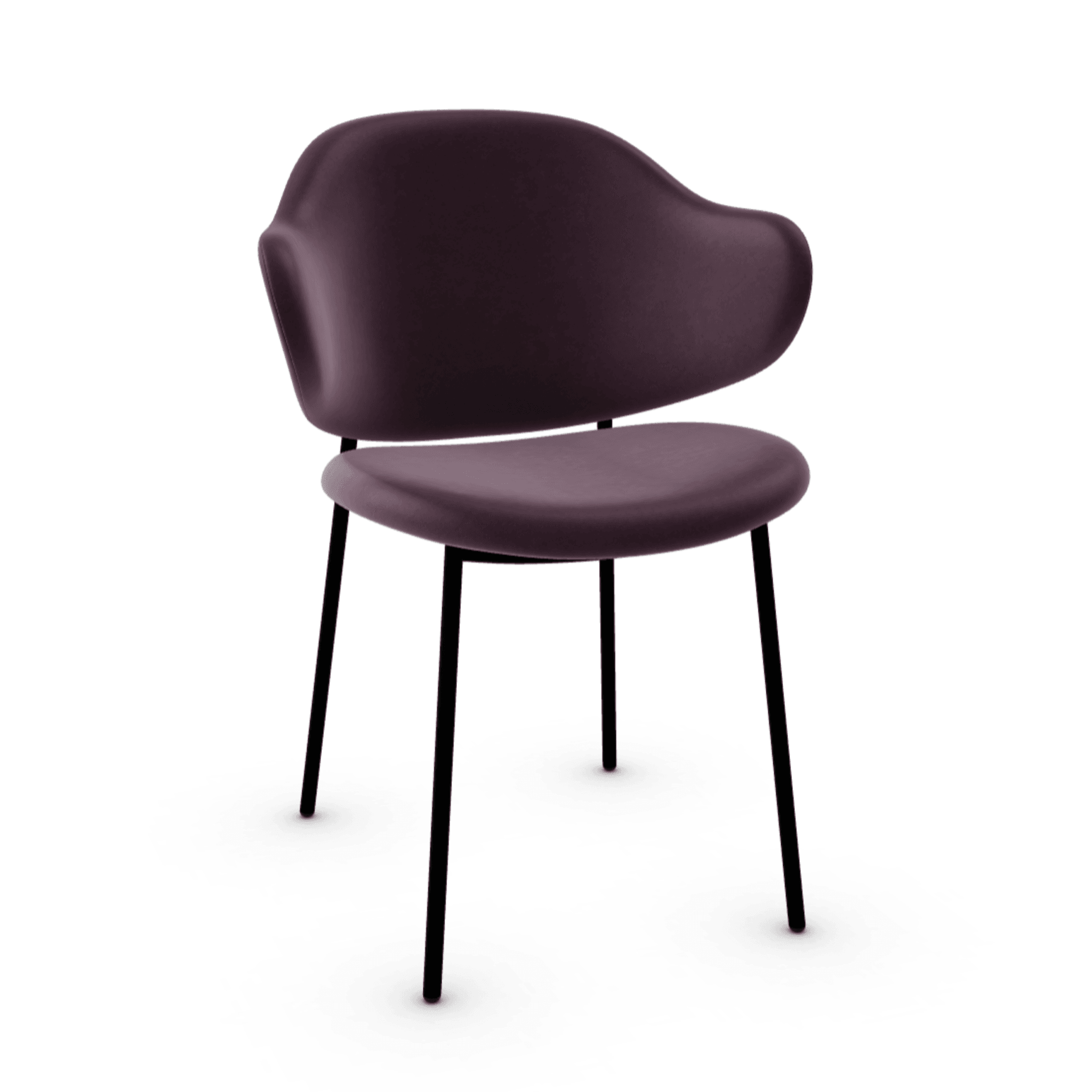 Krzesło HOLLY burgundowa ekoskóra z metalową podstawą Calligaris matowa czerń Eye on Design