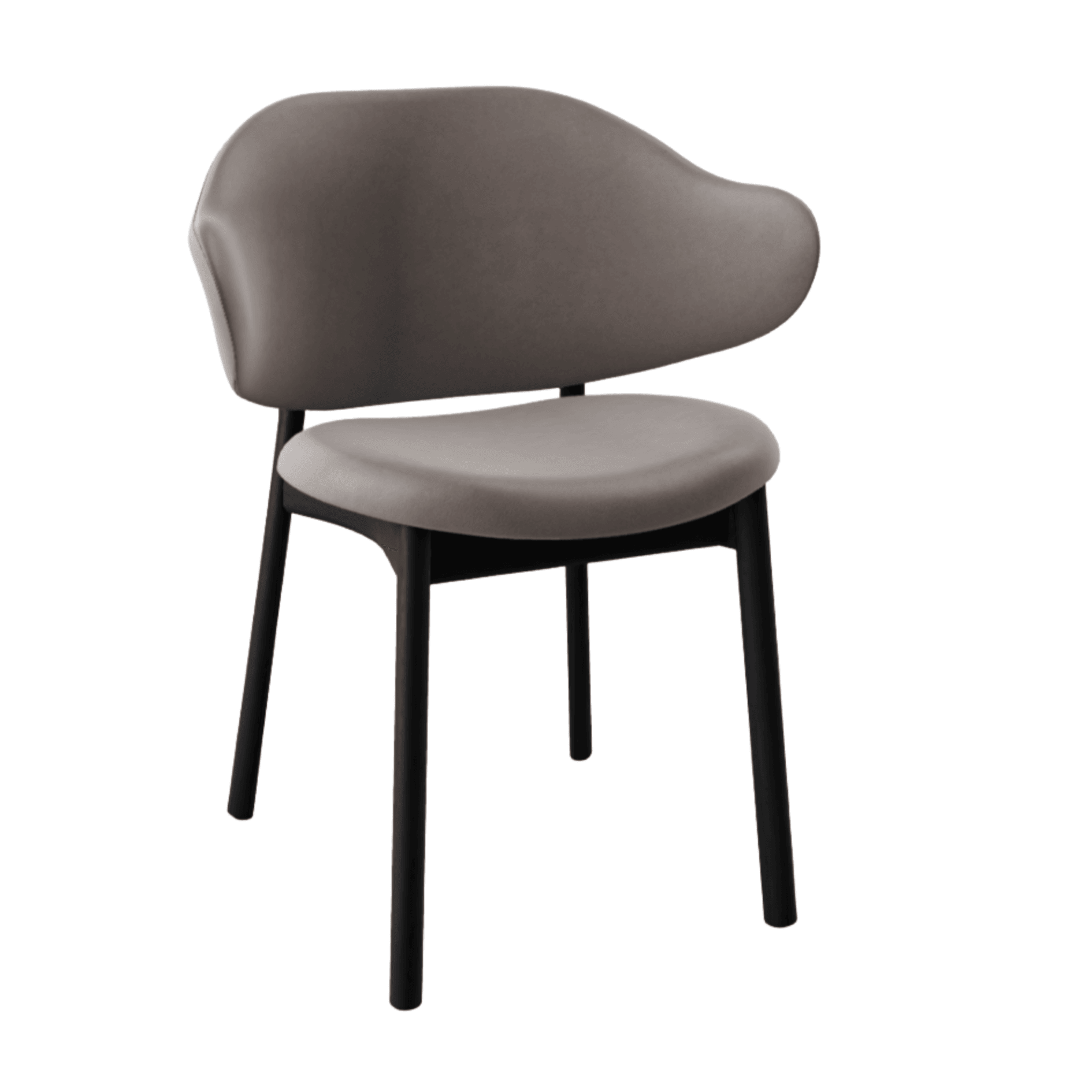 Krzesło HOLLY ciemnobeżowa ekoskóra z drewnianą podstawą Calligaris matowa czerń Eye on Design