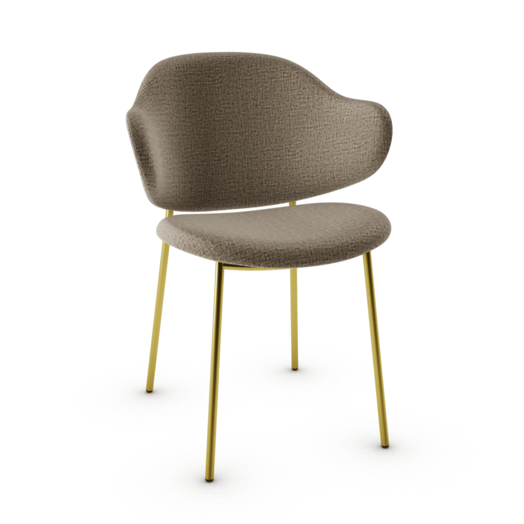 Krzesło HOLLY melanż beżowy z metalową podstawą Calligaris polerowany mosiądz Eye on Design