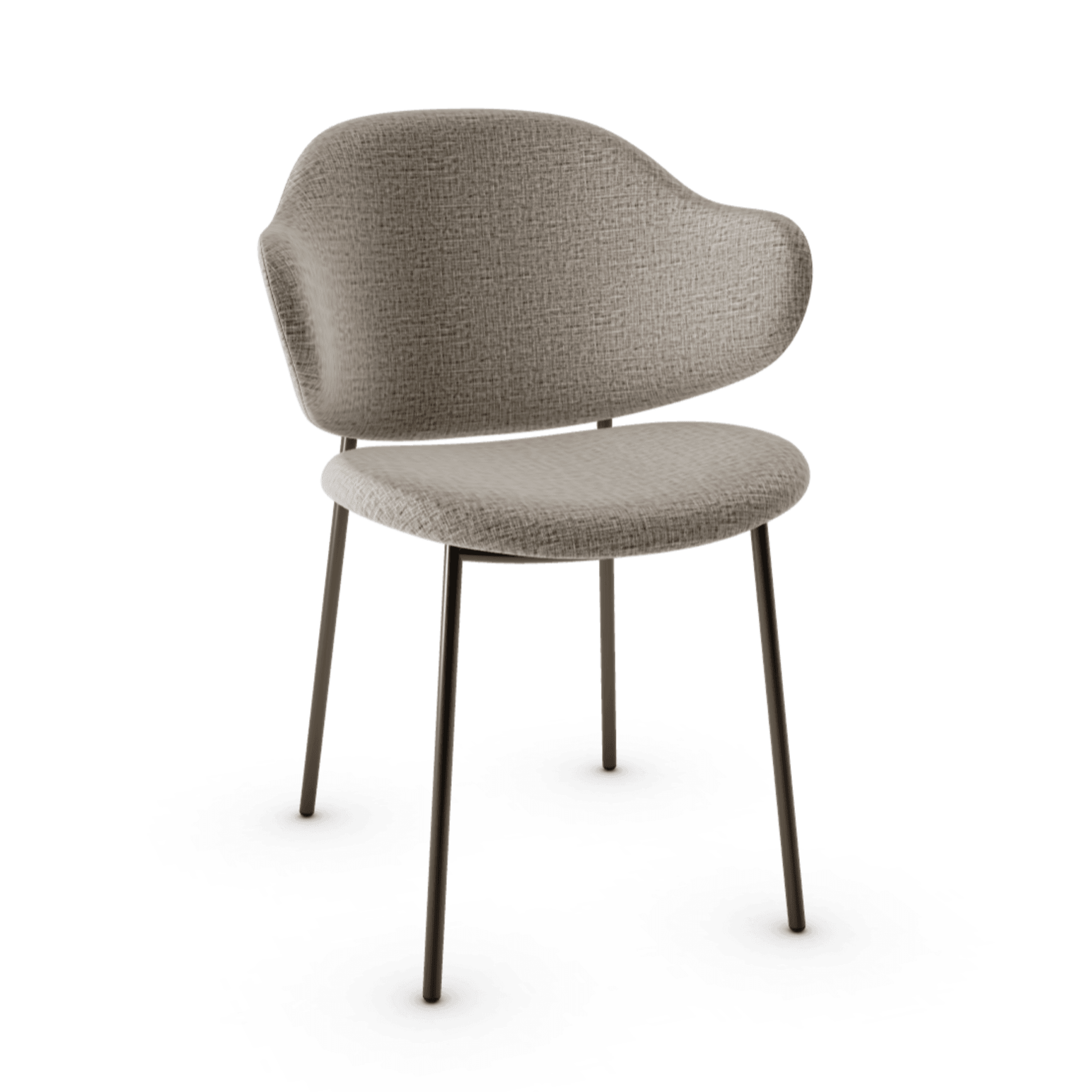 Krzesło HOLLY melanż piaskowy z metalową podstawą Calligaris matowy brąz Eye on Design