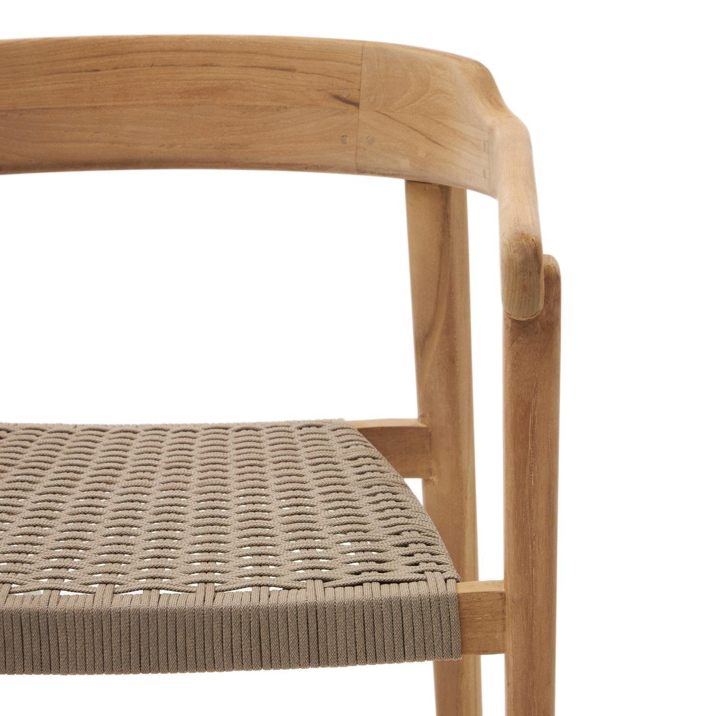 Krzesło ICARO lite drewno tekowe z beżowym wykończeniem La Forma Eye on Design