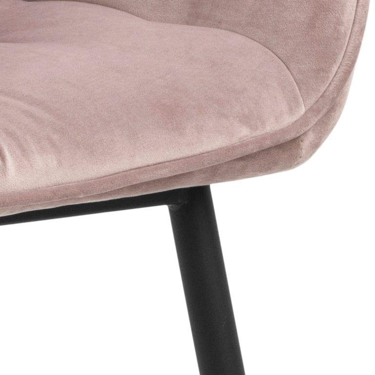 Krzesło LOUI różowy z czarną podstawą Actona Eye on Design