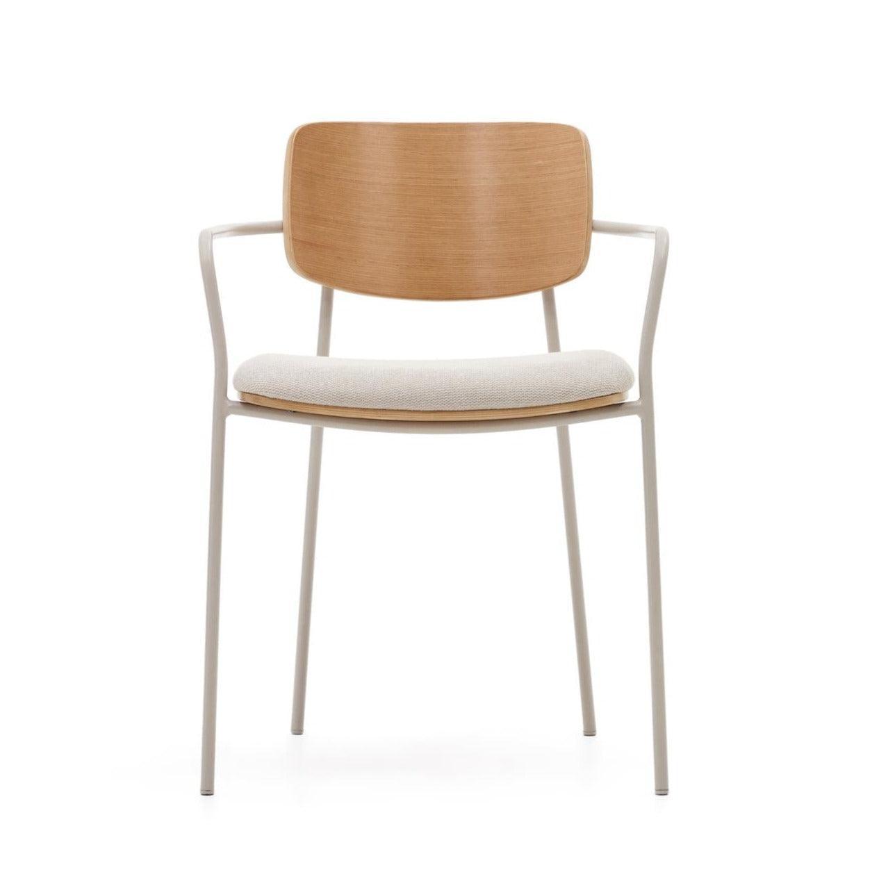 Krzesło MAUREEN okleina dębowa z beżową podstawą La Forma Eye on Design