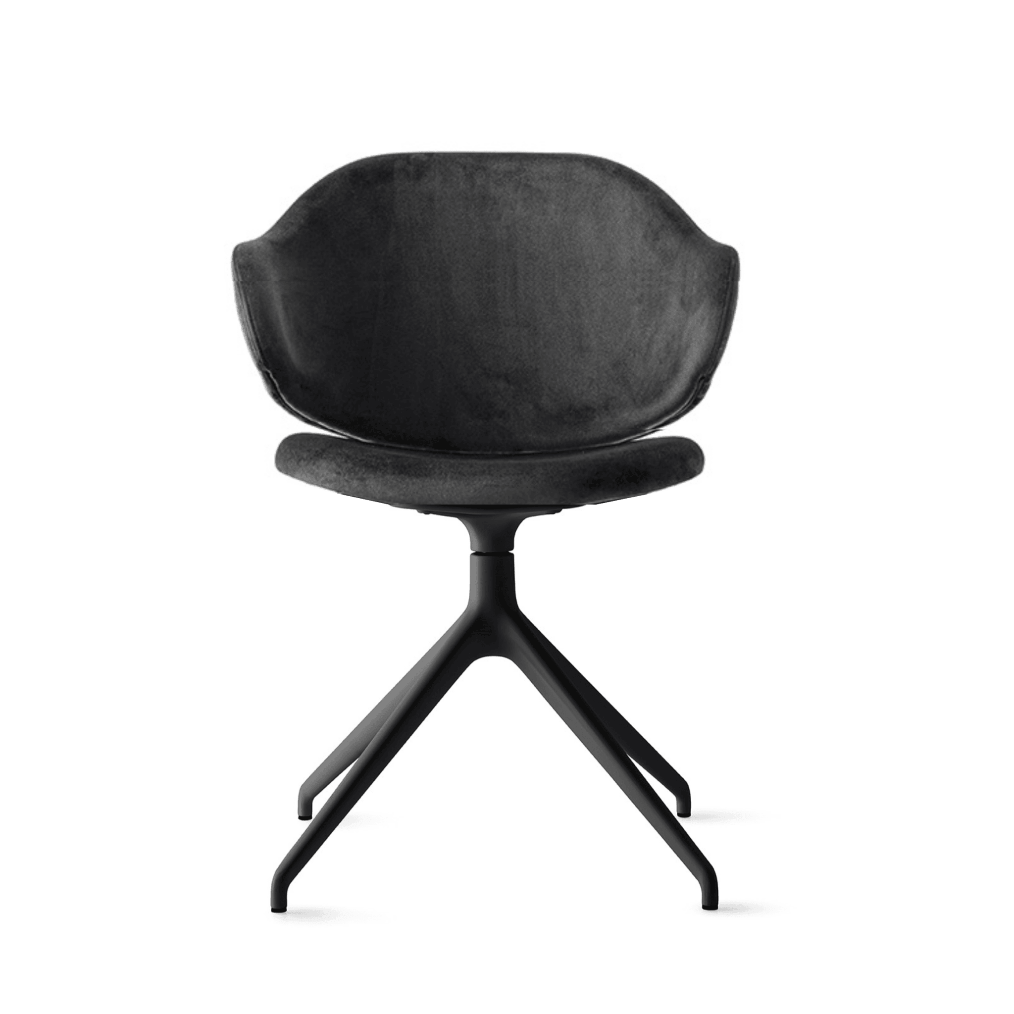 Krzesło obrotowe HOLLY czarny aksamit Calligaris 180° matowa czerń Eye on Design