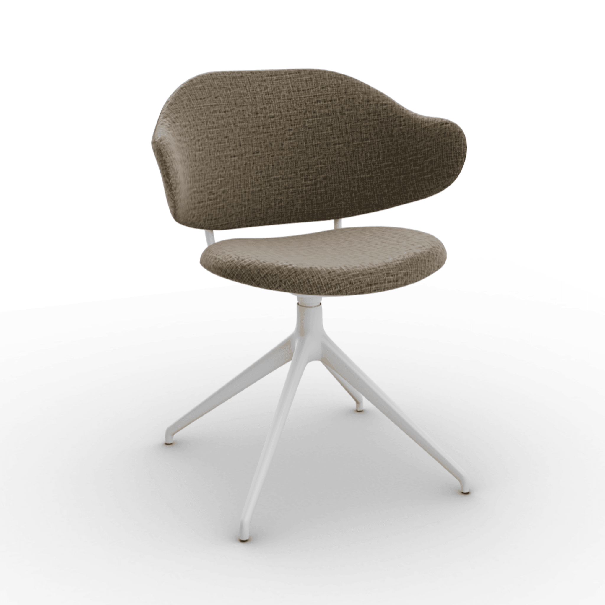 Krzesło obrotowe HOLLY melanż beżowy Calligaris 180° matowa biel Eye on Design