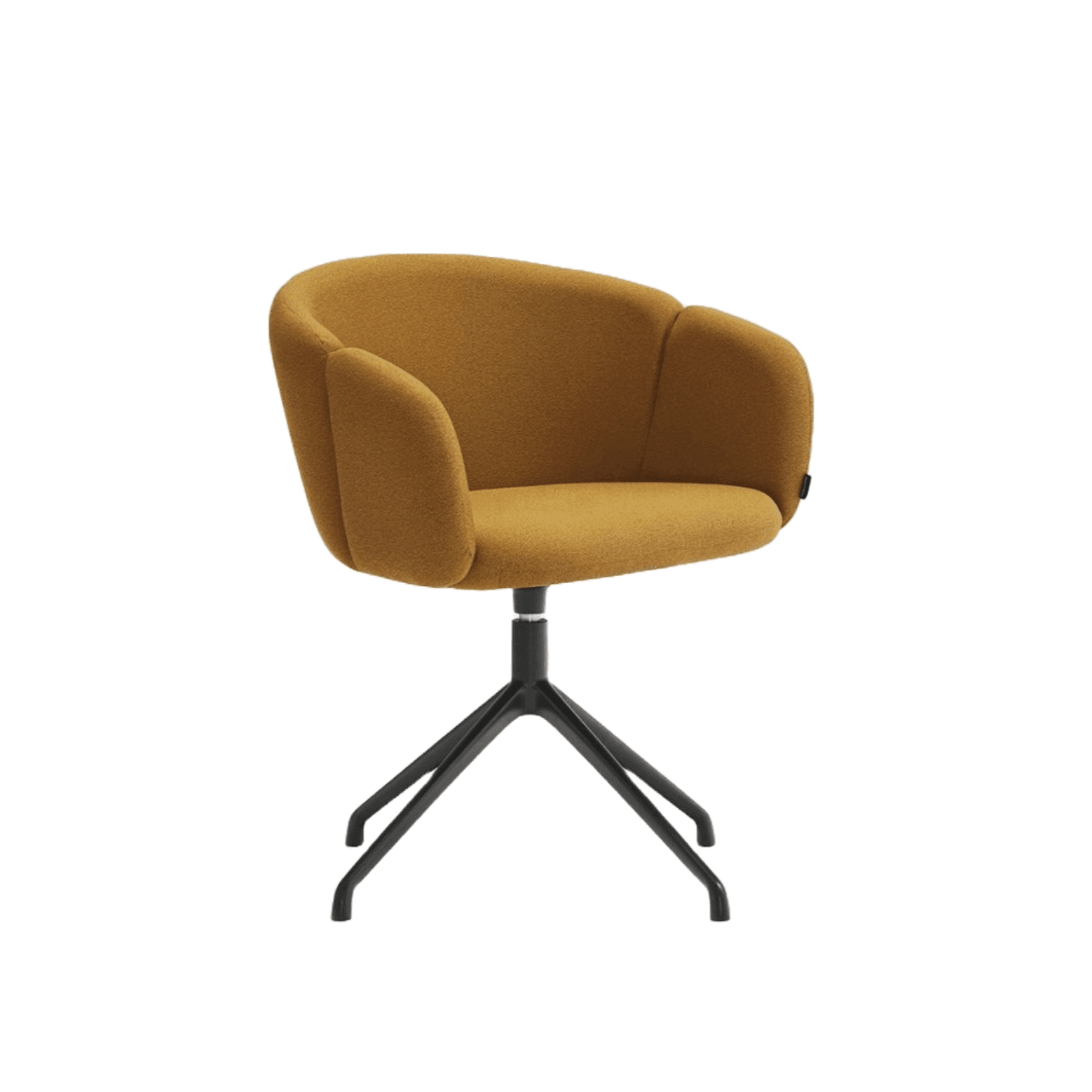 Krzesło obrotowe z podłokietnikami ADD musztardowy z czarną podstawą Teulat Eye on Design