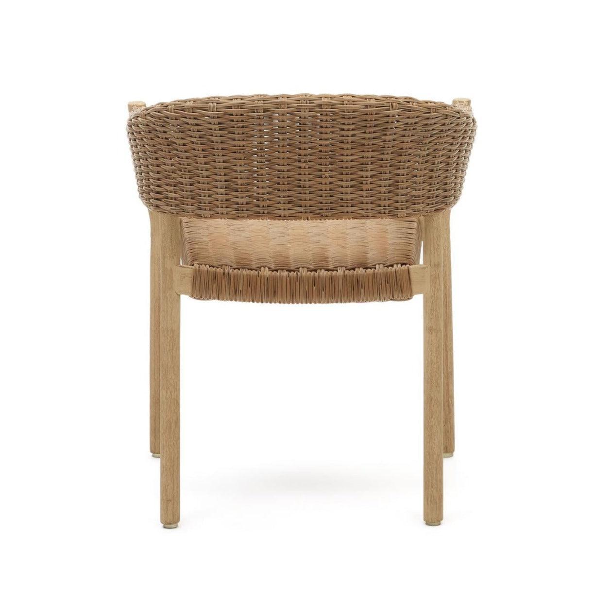 Krzesło ogrodowe POLA lite drewno eukaliptusowe z rattanowy wykończeniem La Forma Eye on Design