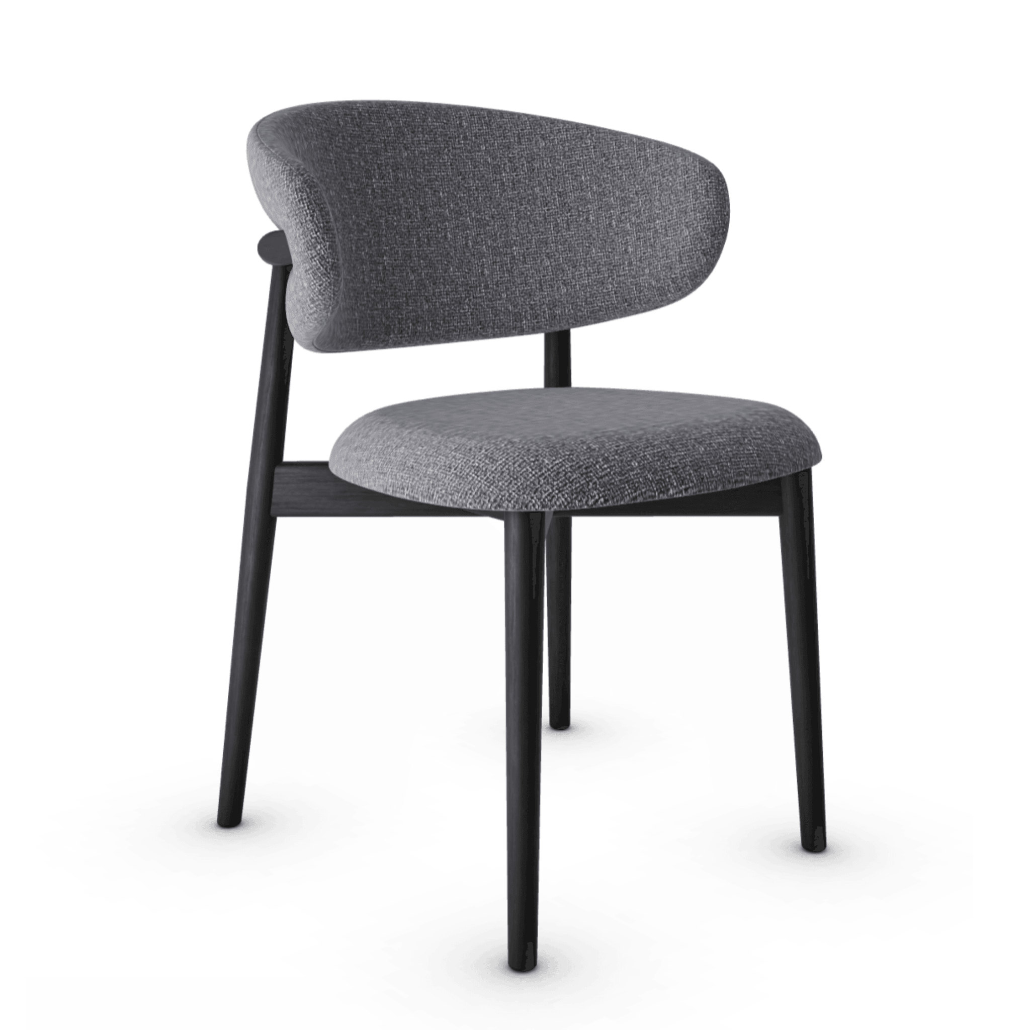 Krzesło OLEANDRO boucle antracytowy z drewnianą podstawą Calligaris drewniana matowa czerń Eye on Design
