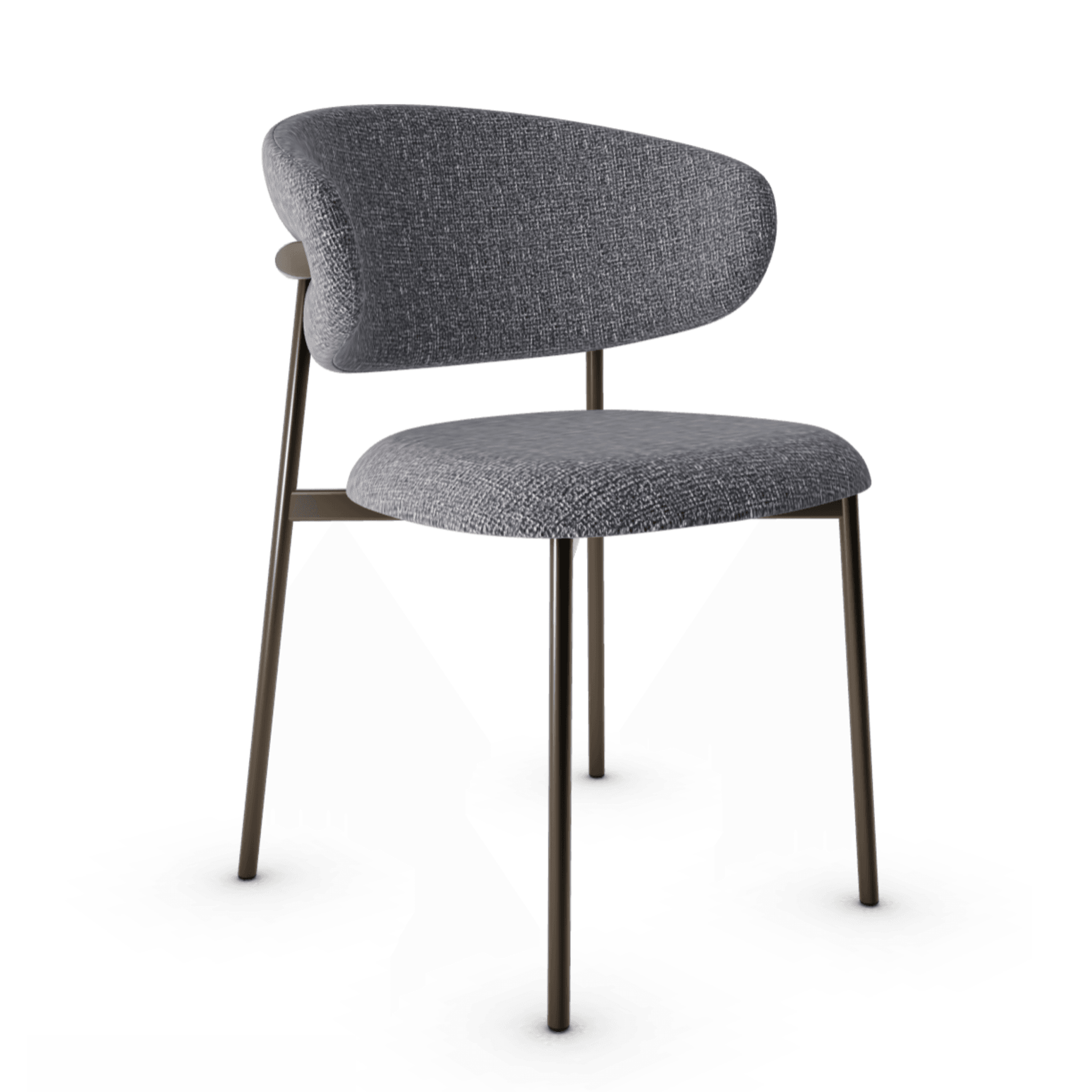 Krzesło OLEANDRO boucle antracytowy z metalową podstawą Calligaris metalowa matowy brąz Eye on Design