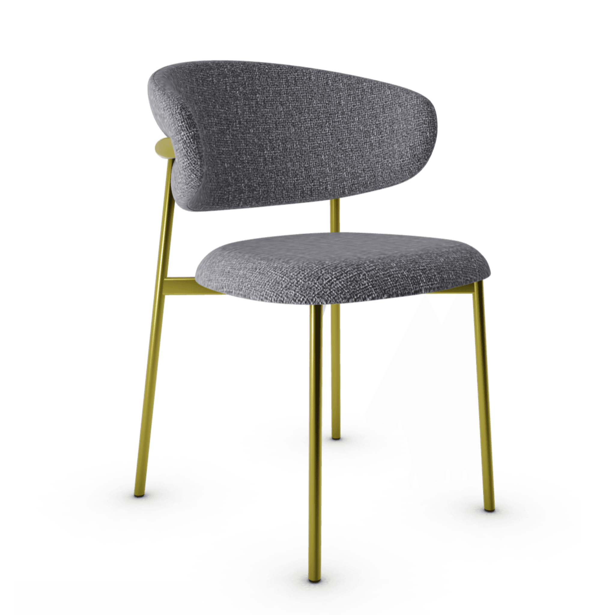 Krzesło OLEANDRO boucle antracytowy z metalową podstawą Calligaris metalowa polerowany mosiądz Eye on Design