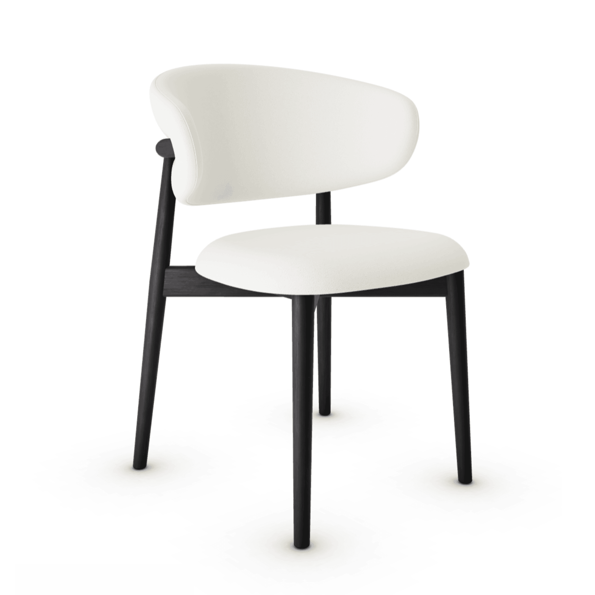 Krzesło OLEANDRO boucle kremowy z drewnianą podstawą Calligaris matowa czerń Eye on Design