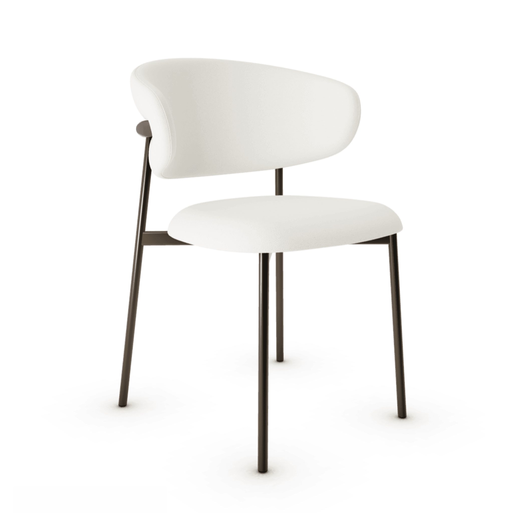 Krzesło OLEANDRO boucle kremowy z metalową podstawą Calligaris metalowa matowy brąz Eye on Design