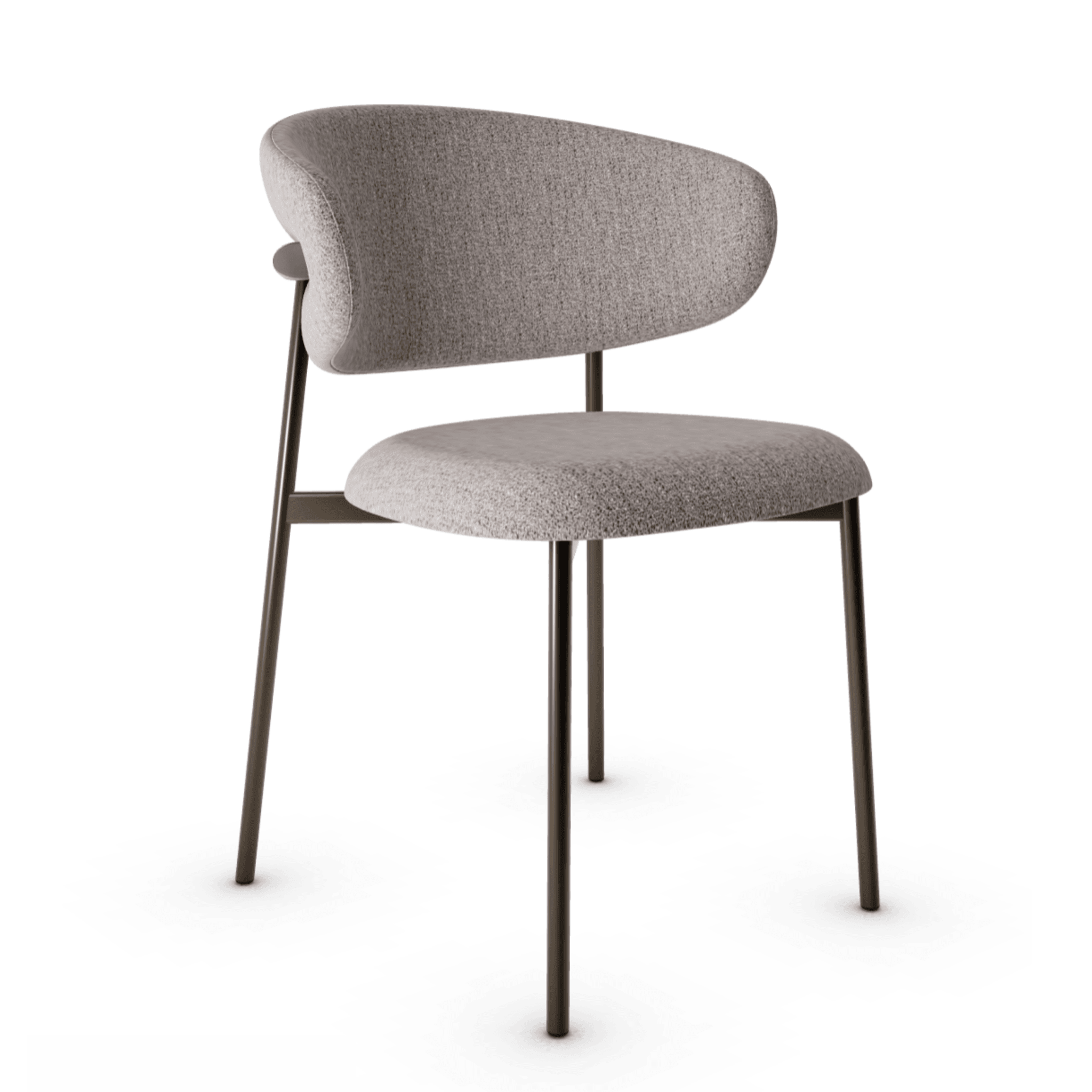 Krzesło OLEANDRO boucle taupe z metalową podstawą Calligaris metalowa matowy brąz Eye on Design