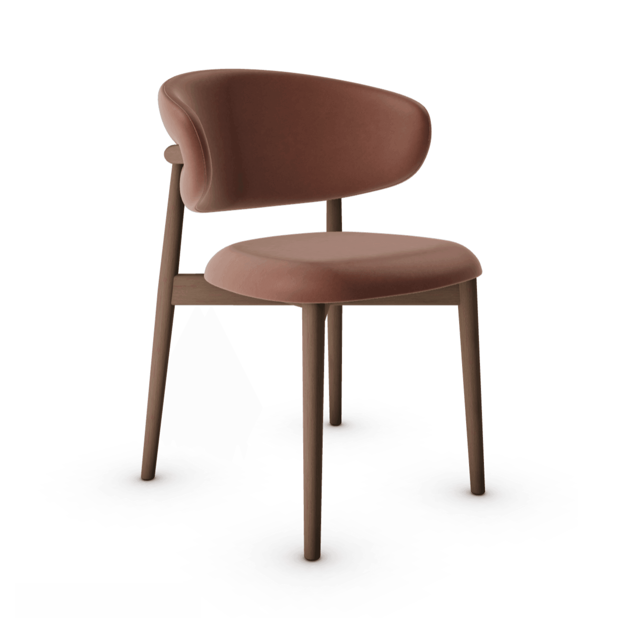 Krzesło OLEANDRO brązowa ekoskóra z drewnianą podstawą Calligaris drewniana ciemnobrązowa Eye on Design