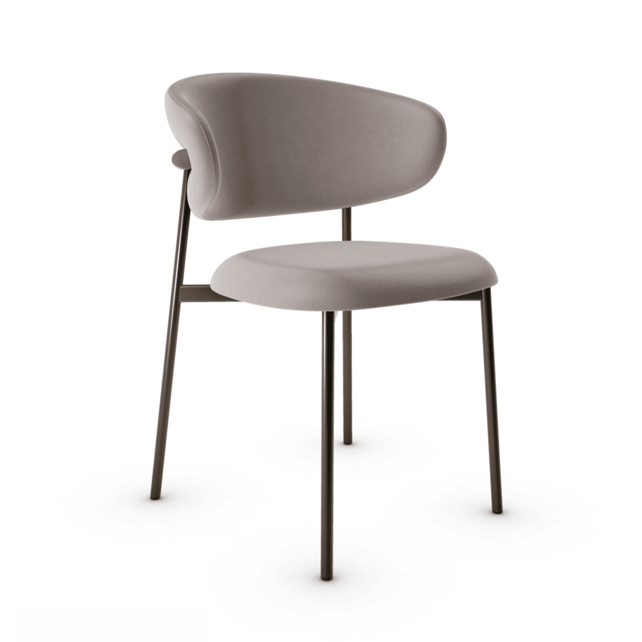 Krzesło OLEANDRO ciemnobeżowa ekoskóra z metalową podstawą Calligaris metalowa matowy brąz Eye on Design