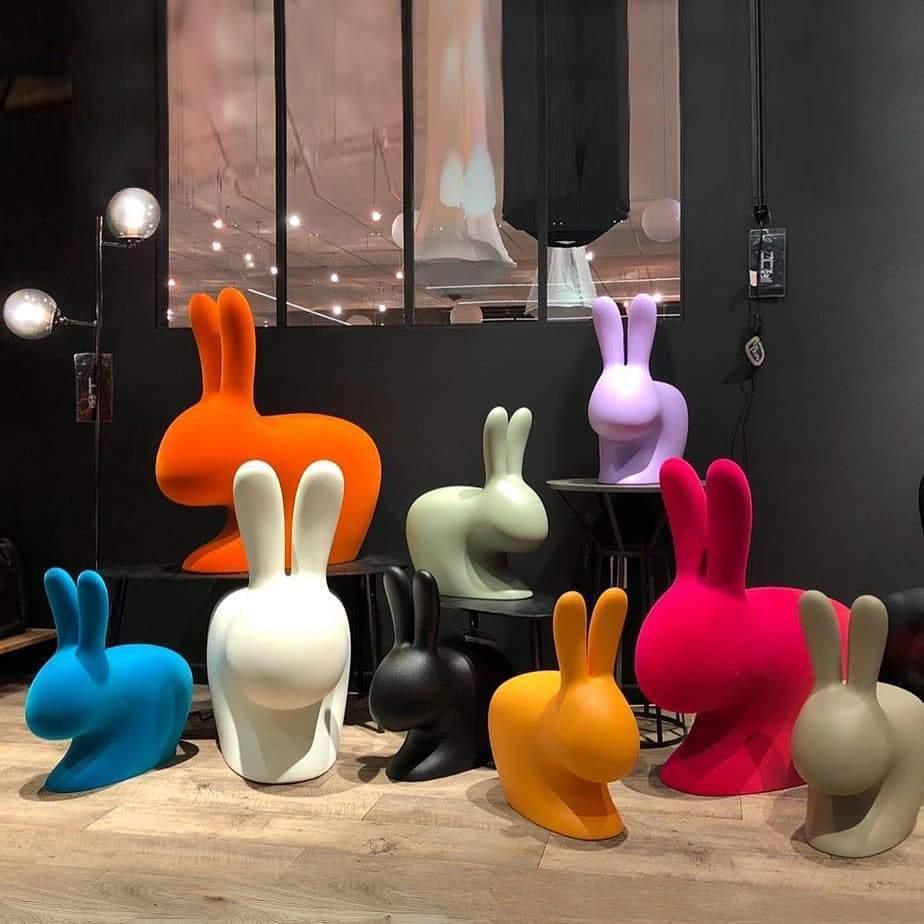 Krzesło RABBIT gołębi szary Qeeboo Eye on Design