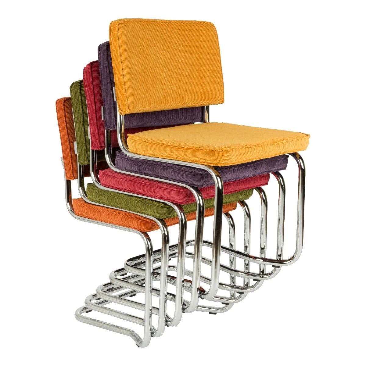 BRAK - Krzesło RIDGE KINK RIB pomarańczowe 19A Zuiver Eye on Design