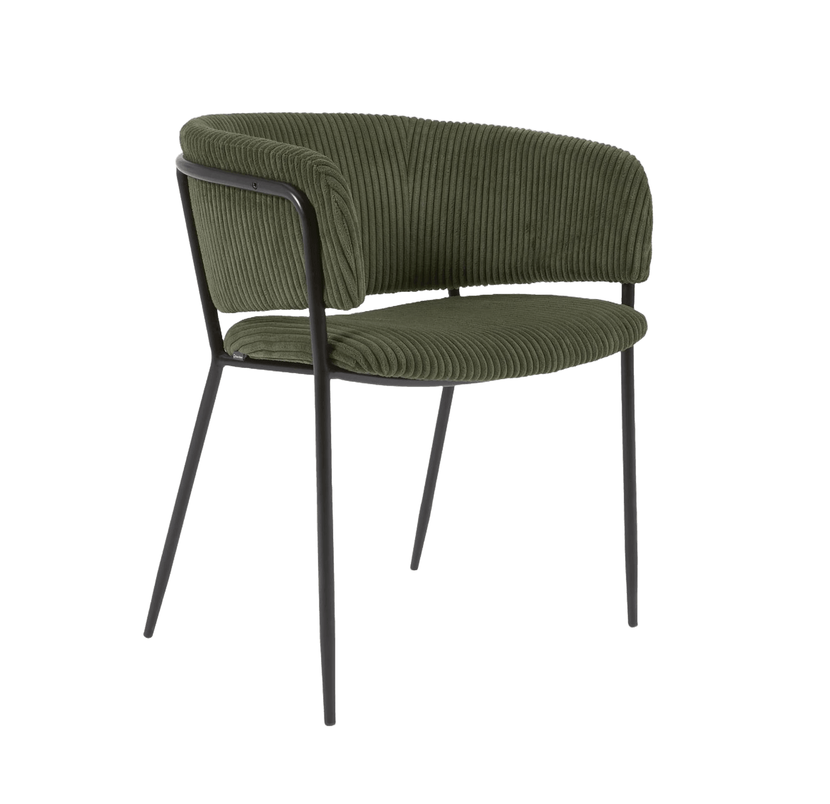 Krzesło RUNNIE ciemnozielony sztruks z czarną podstawą La Forma Eye on Design