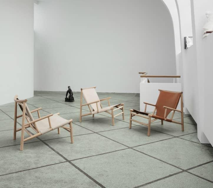 Krzesło SAMURAI ceglany z dębową podstawą NORR11 Eye on Design