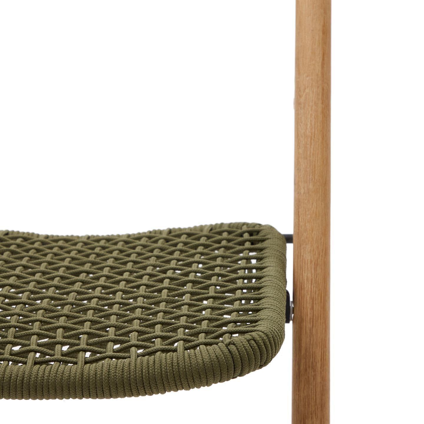 Krzesło składane DANDARA lite drewno akacjowe z zielonym siedziskiem La Forma Eye on Design