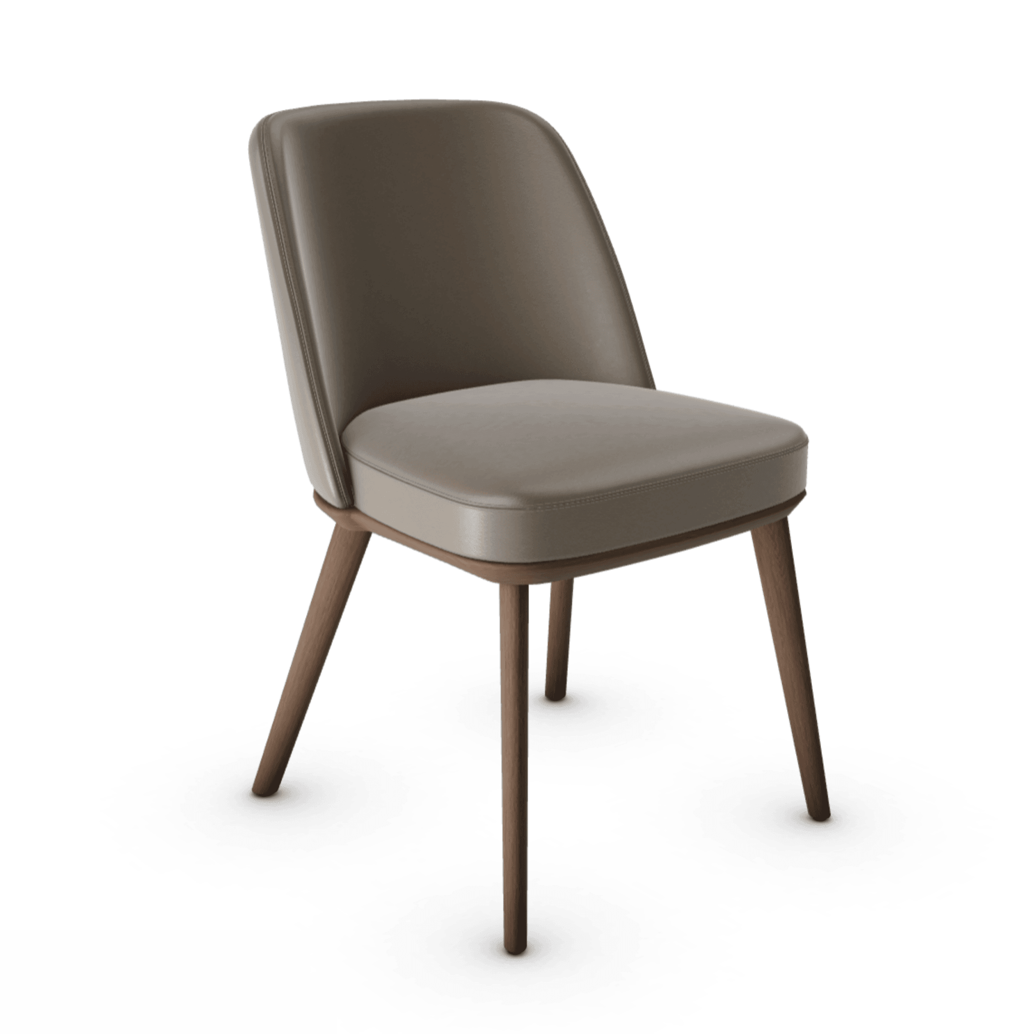 Krzesło skórzane FOYER ciemnoszary z drewnianą podstawą Calligaris drewniana ciemnobrązowa Eye on Design