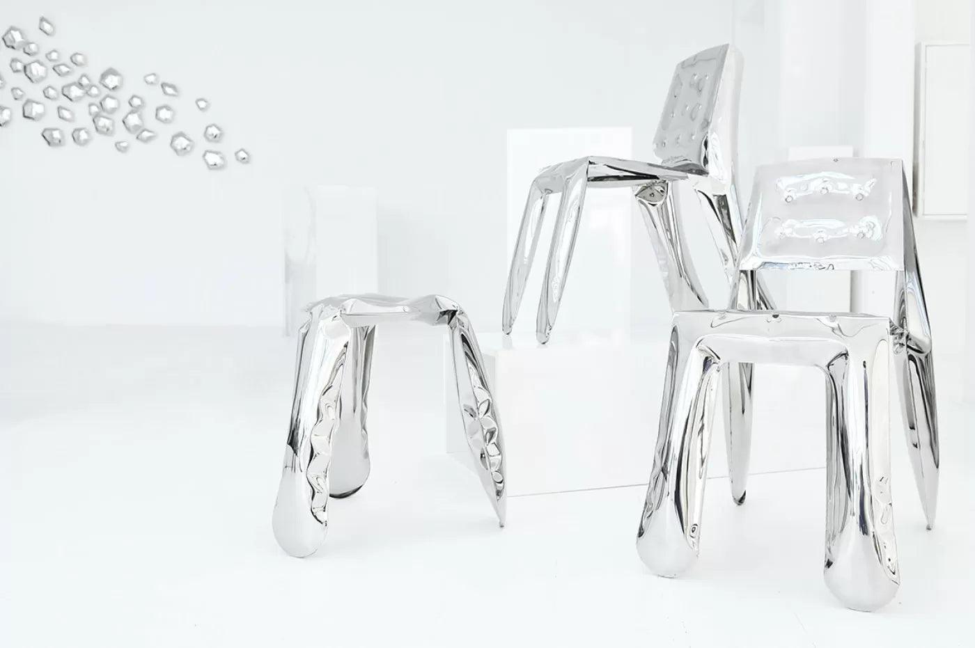 Krzesło stalowe CHIPPENSTEEL 0.5 niebiesko szary mat Zieta Studio Eye on Design
