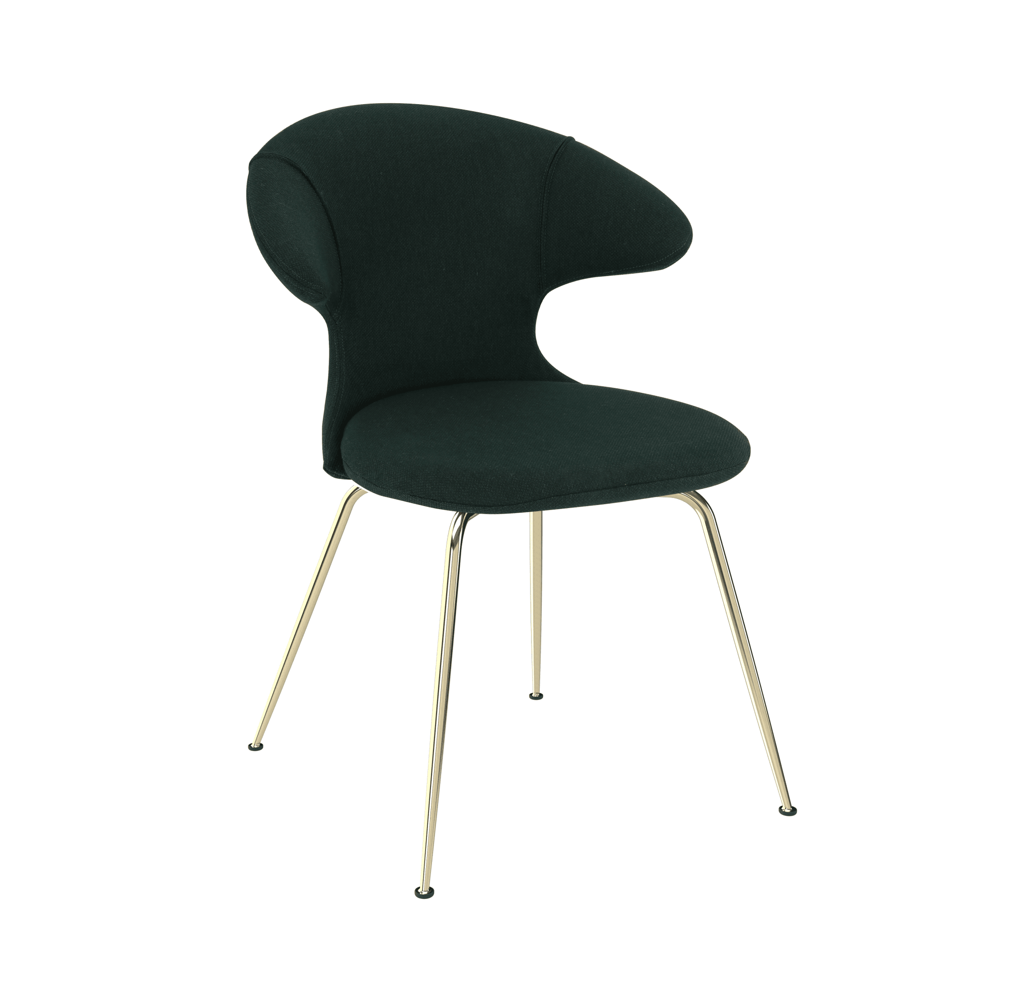 Krzesło TIME FLIES butelkowa zieleń ze złotą podstawą UMAGE Eye on Design