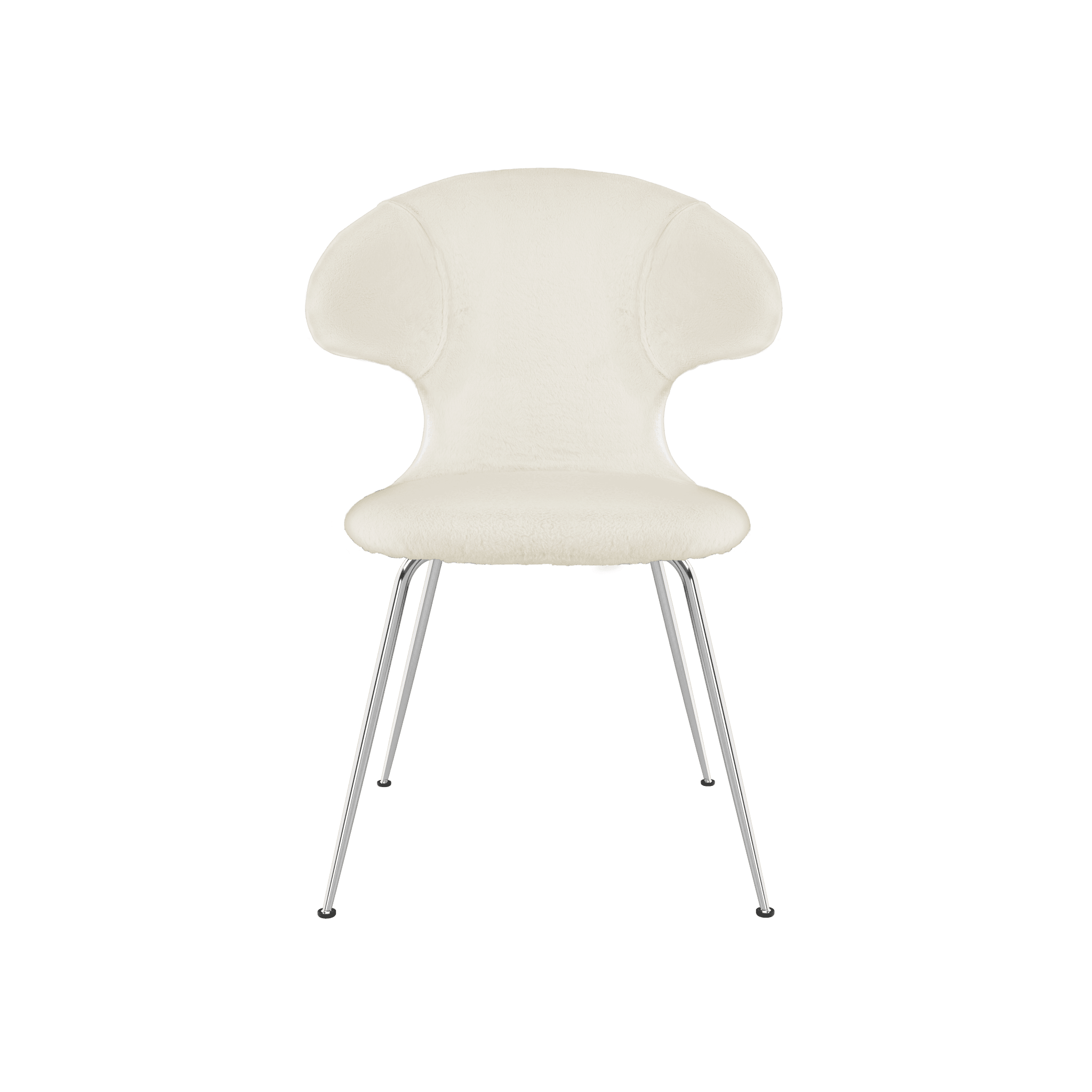 Krzesło TIME FLIES kremowy plusz ze srebrną podstawą UMAGE Eye on Design