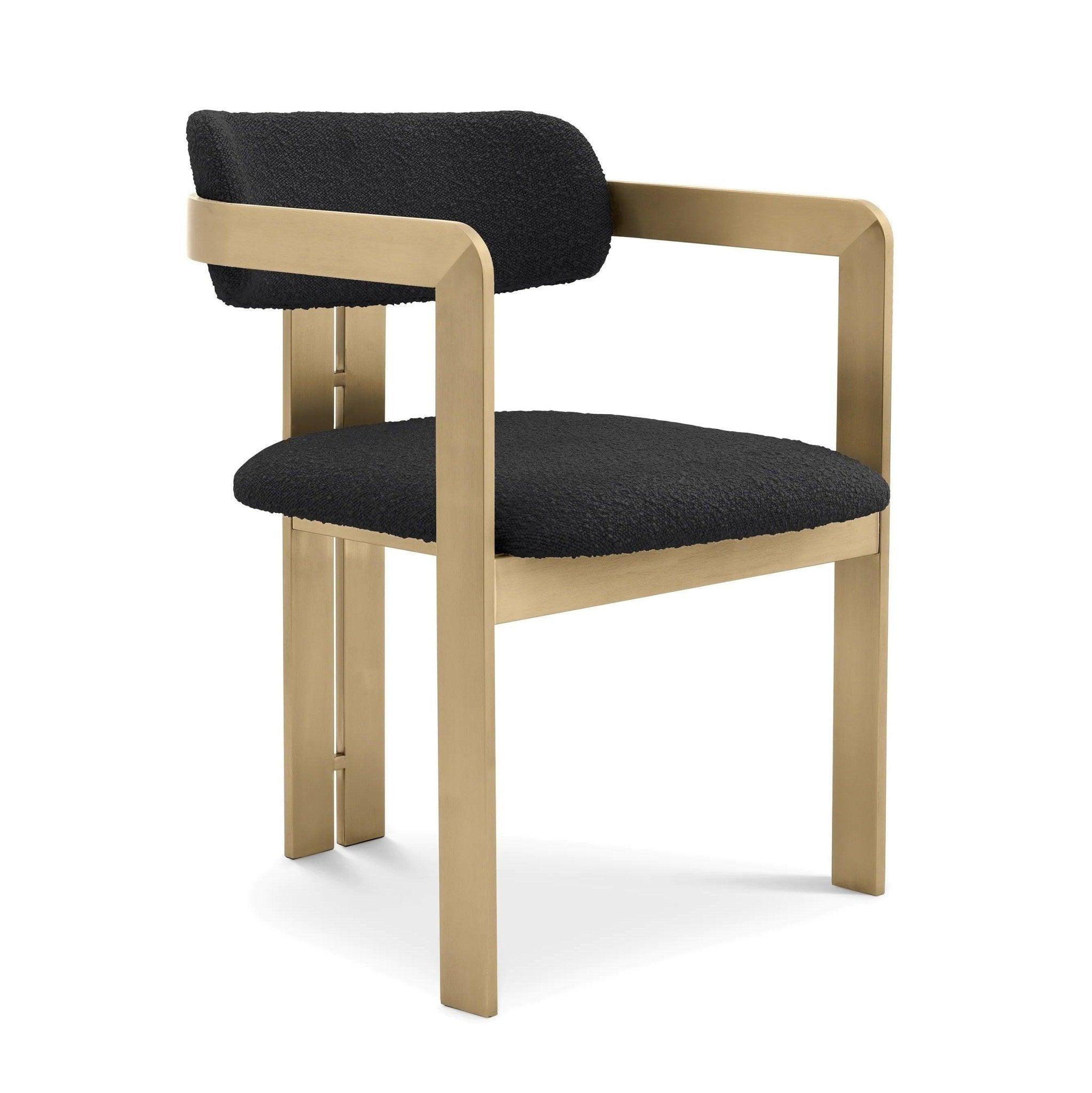 Krzesło w tkaninie boucle DONATO czarny Eichholtz Eye on Design