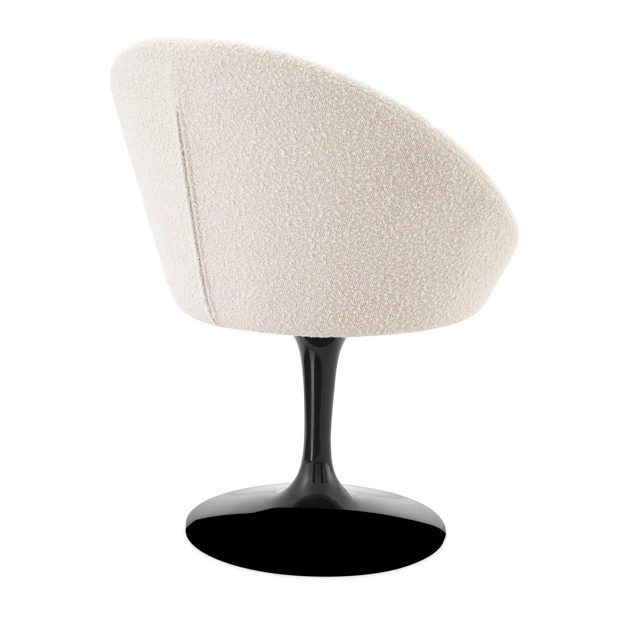 Krzesło w tkaninie boucle O'NEILL kremowy z czarną podstawą Eichholtz Eye on Design