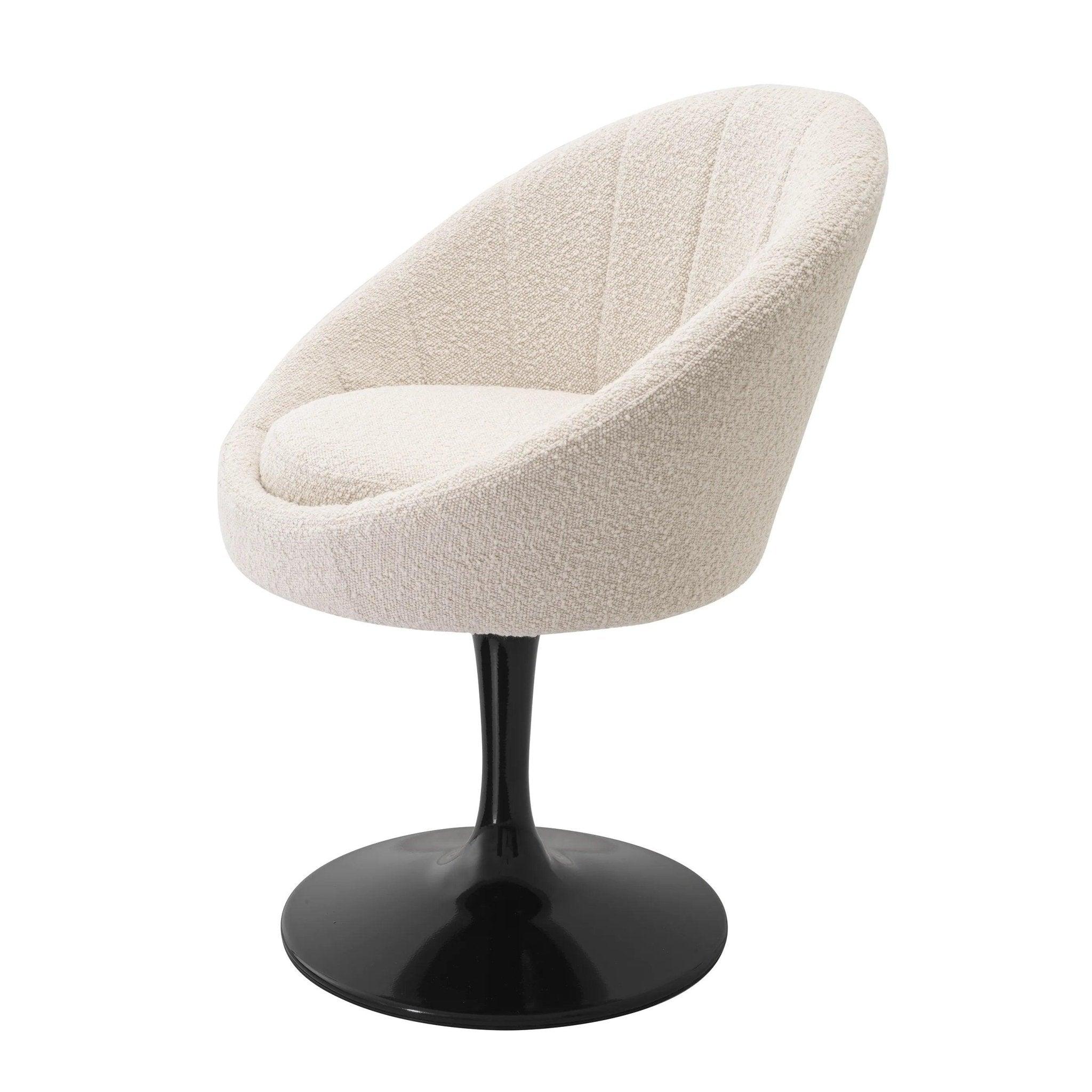 Krzesło w tkaninie boucle O'NEILL kremowy z czarną podstawą Eichholtz Eye on Design