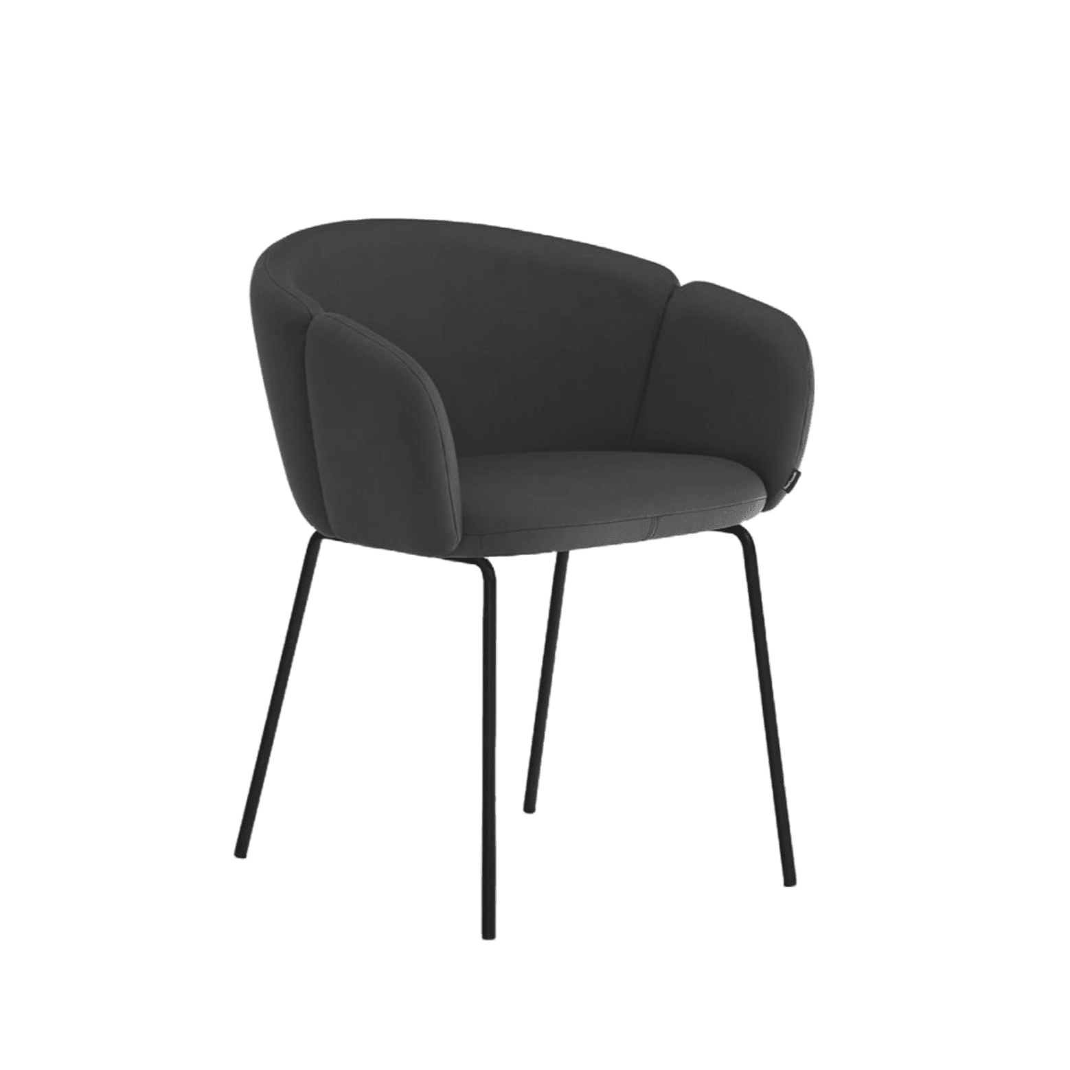 Krzesło z podłokietnikami ADD ekoskóra czarna Teulat Eye on Design