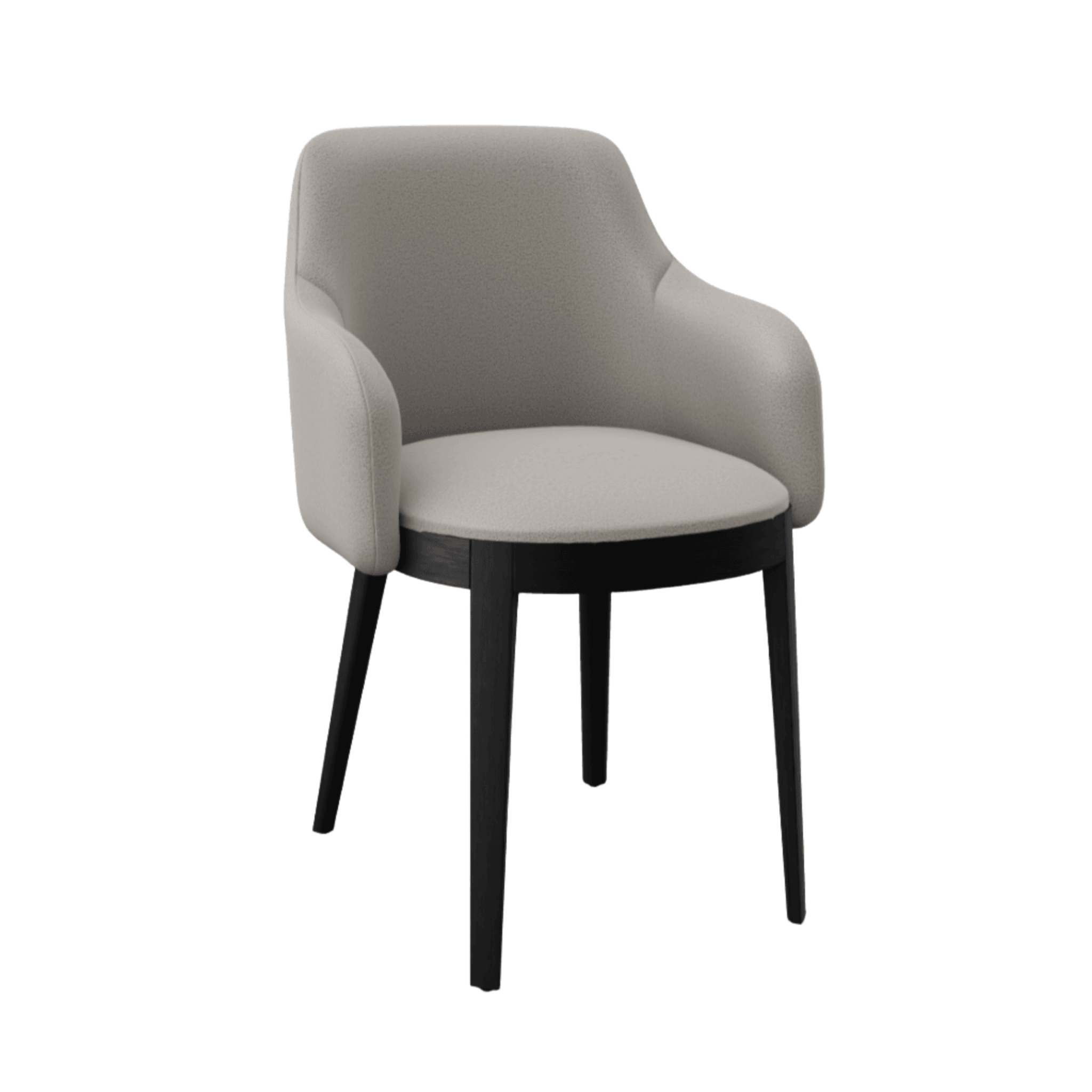 Krzesło z podłokietnikami ADÈL boucle taupe Calligaris matowa czerń Eye on Design