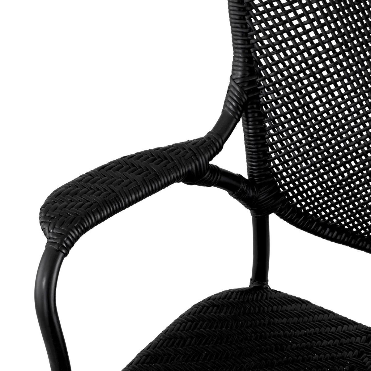Krzesło z podłokietnikami COLONY czarny rattan Eichholtz Eye on Design