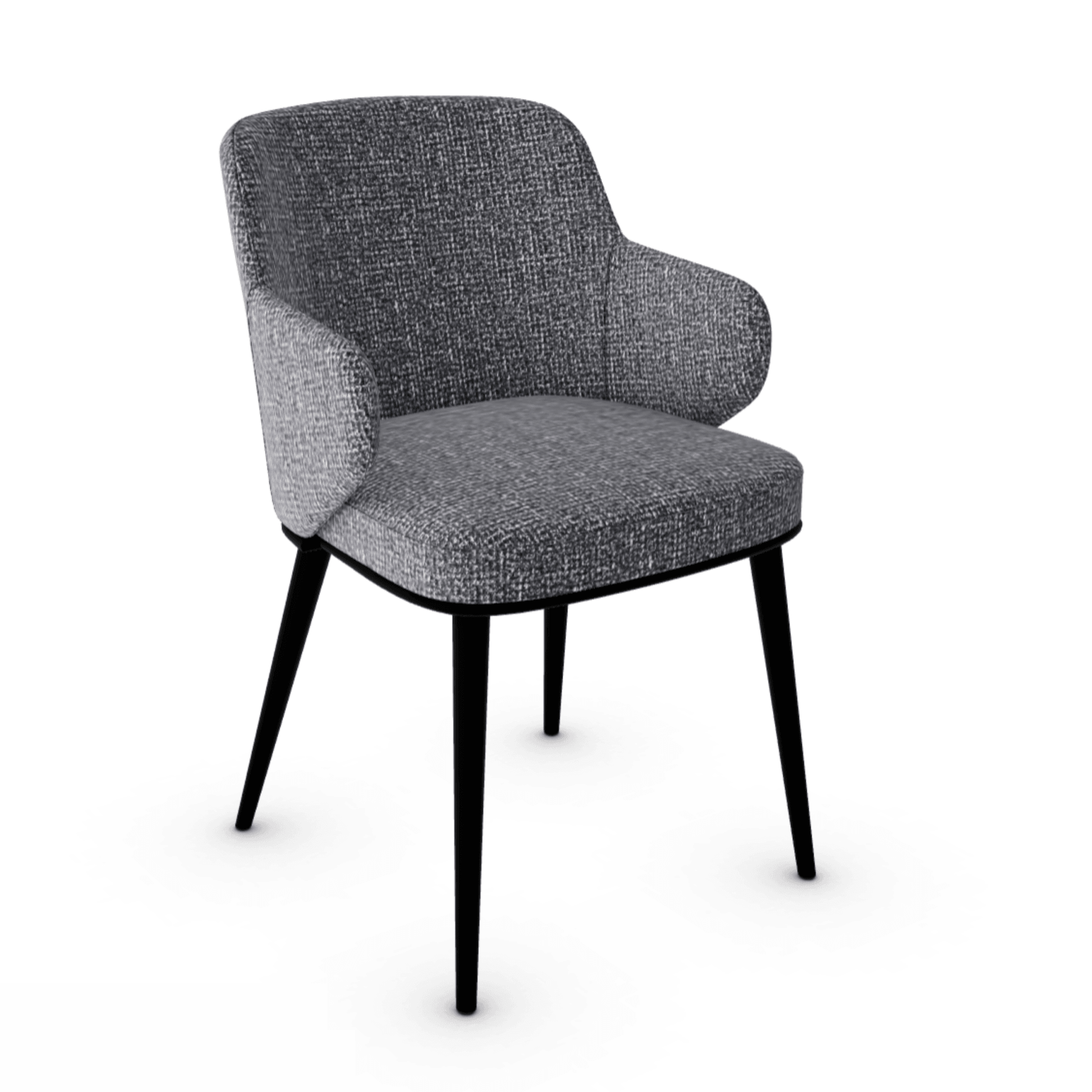 Krzesło z podłokietnikami FOYER boucle antracytowy z metalową podstawą Calligaris metalowa matowa czerń Eye on Design