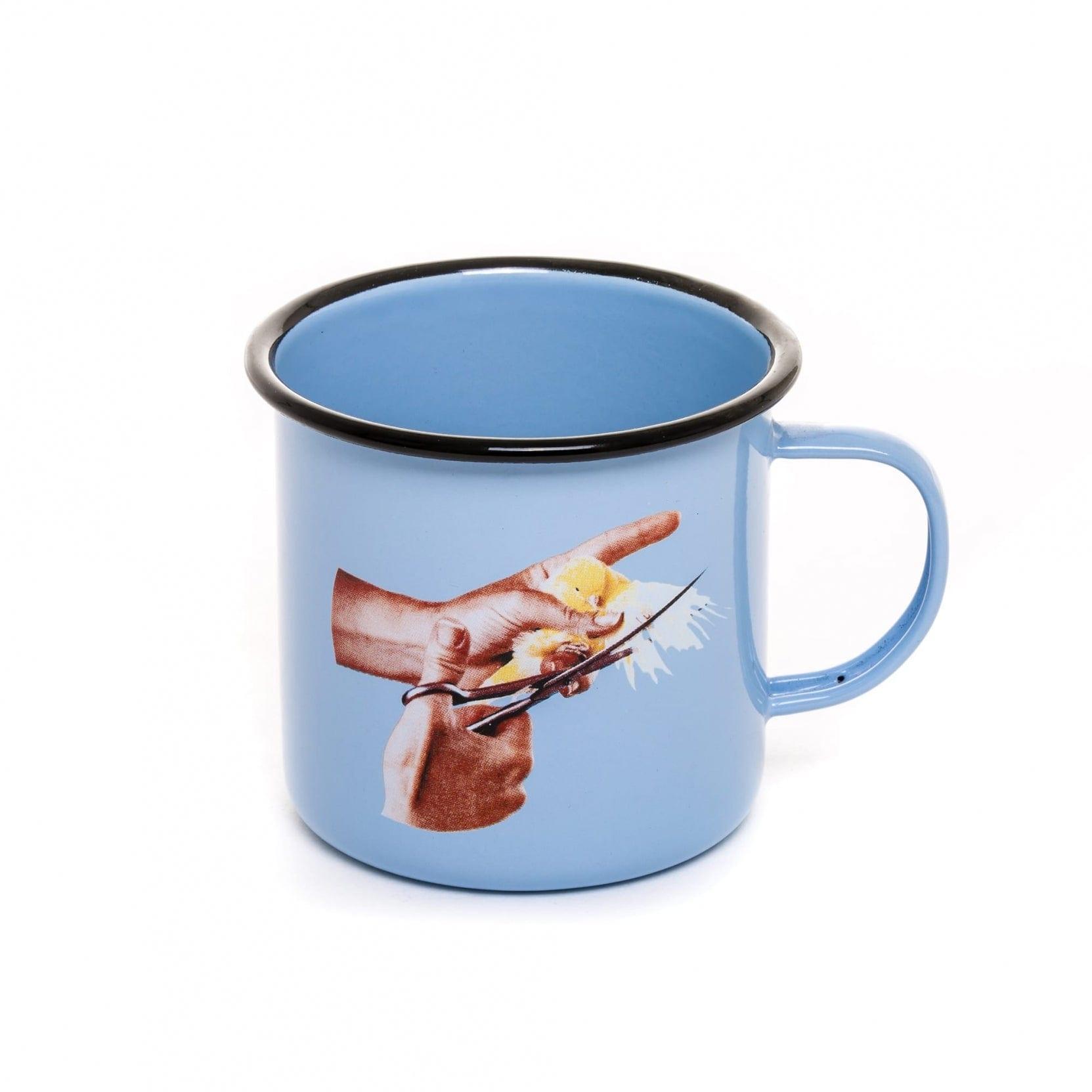 Kubek emaliowany BIRD niebieski Seletti Eye on Design