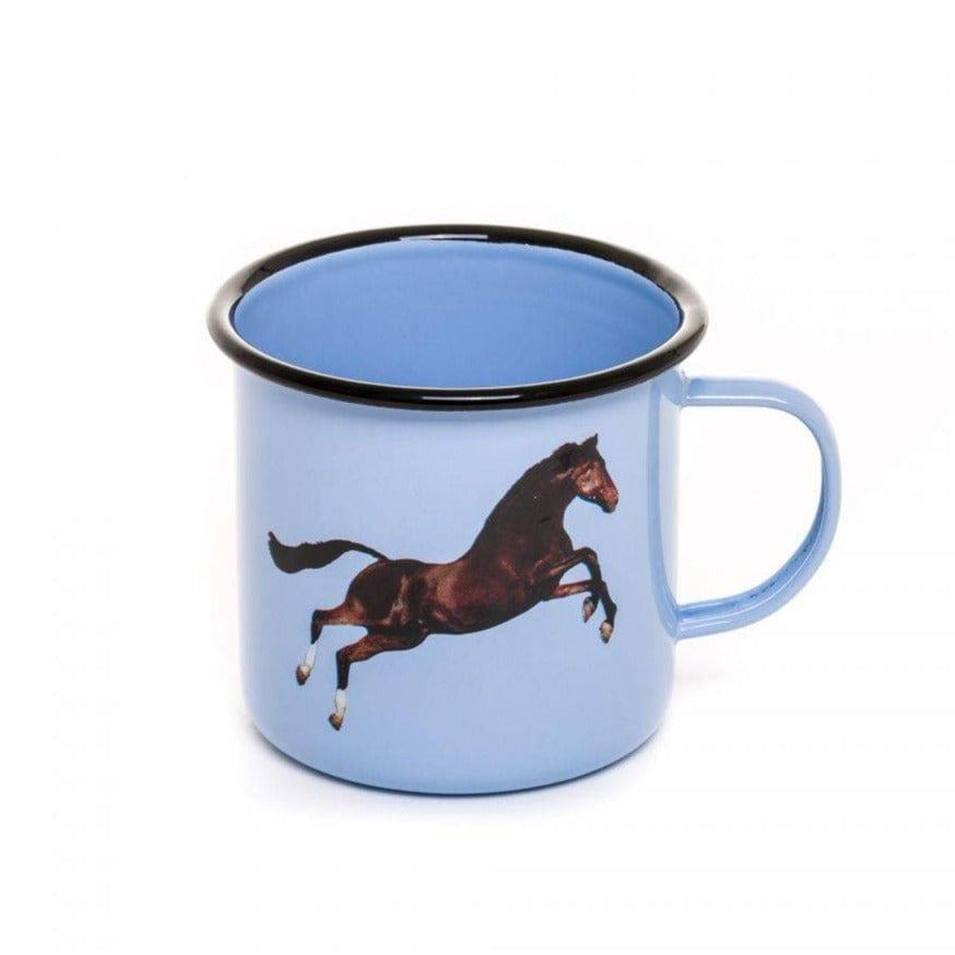 Kubek emaliowany HORSE niebieski Seletti Eye on Design