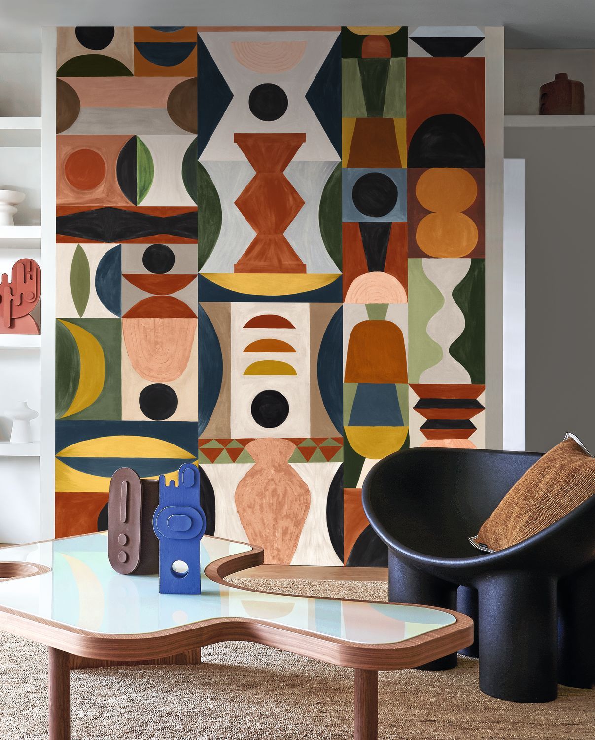 Nástěnná malba s geometrickým vzorem MODELAGE - MULTICO vícebarevná