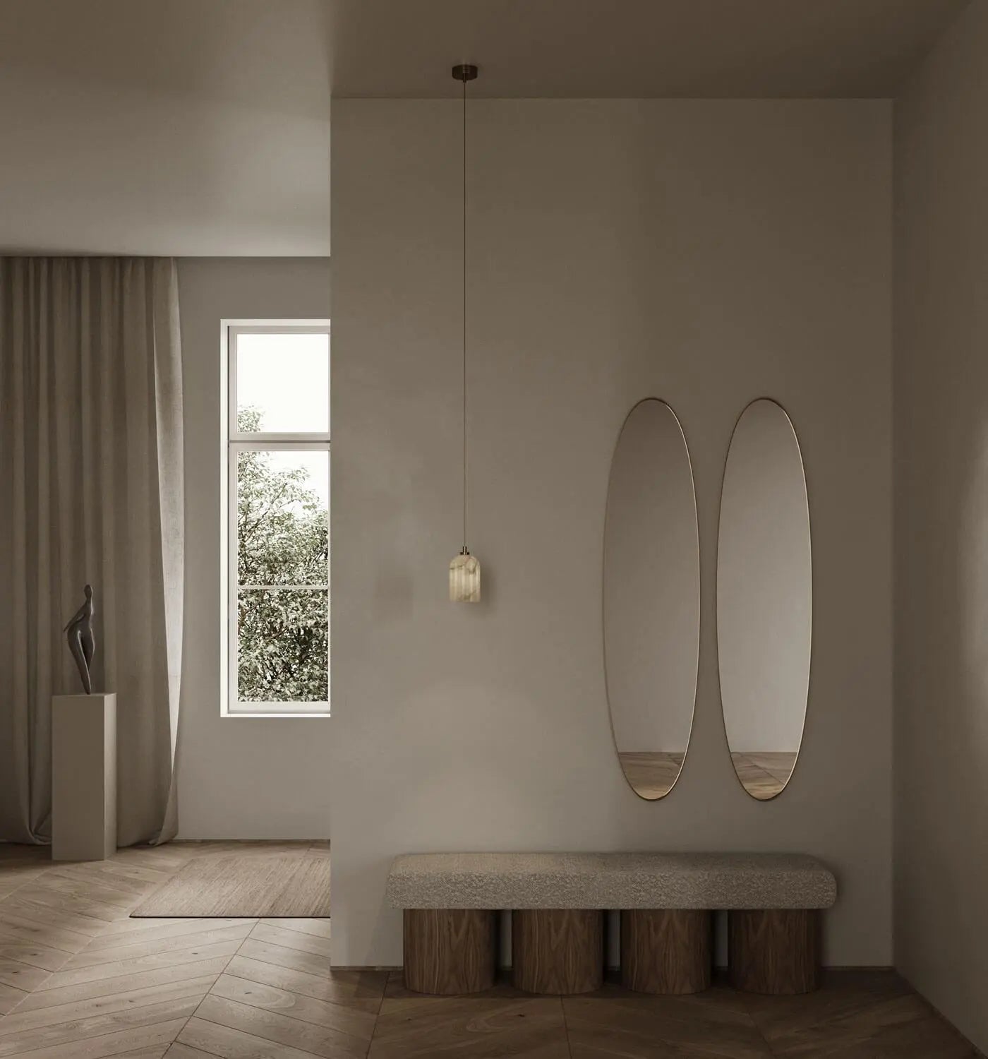 Lampa alabastrowa wisząca URANIA mosiężny – Embassy Interiors