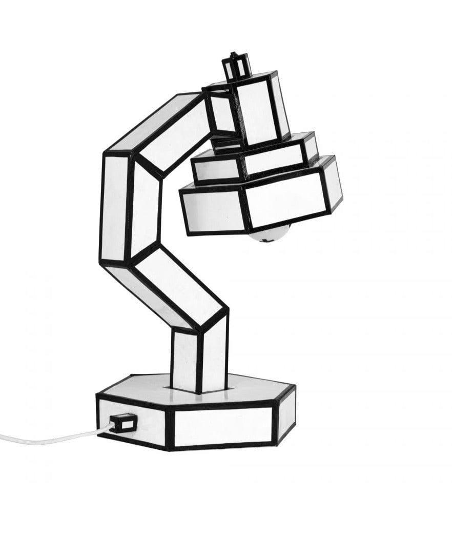 Lampa biurkowa CUT 'N PASTE biały z czarną obramówką Seletti Eye on Design